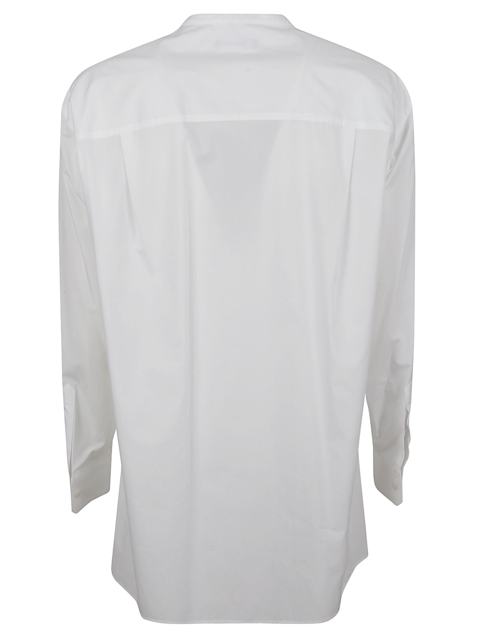 White Shirt with Band Collar
