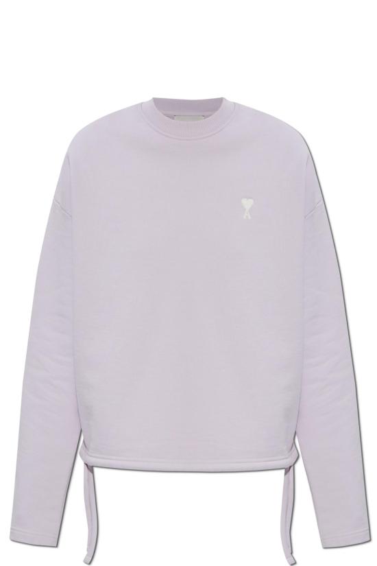 Relaxed Fit Cropped Long-Sleeve Top with Side Ties