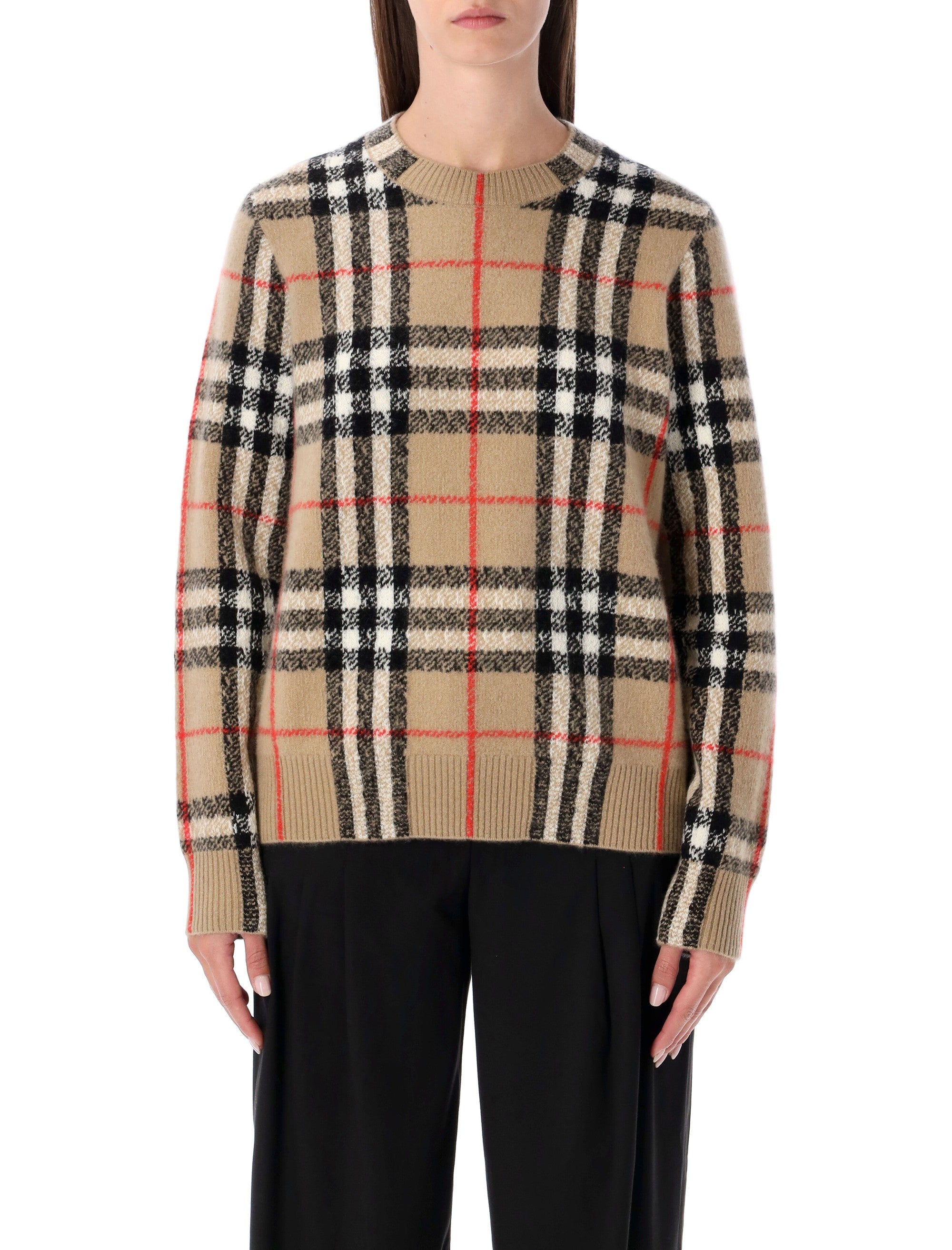 London Check Wool-Cashmere Sweater