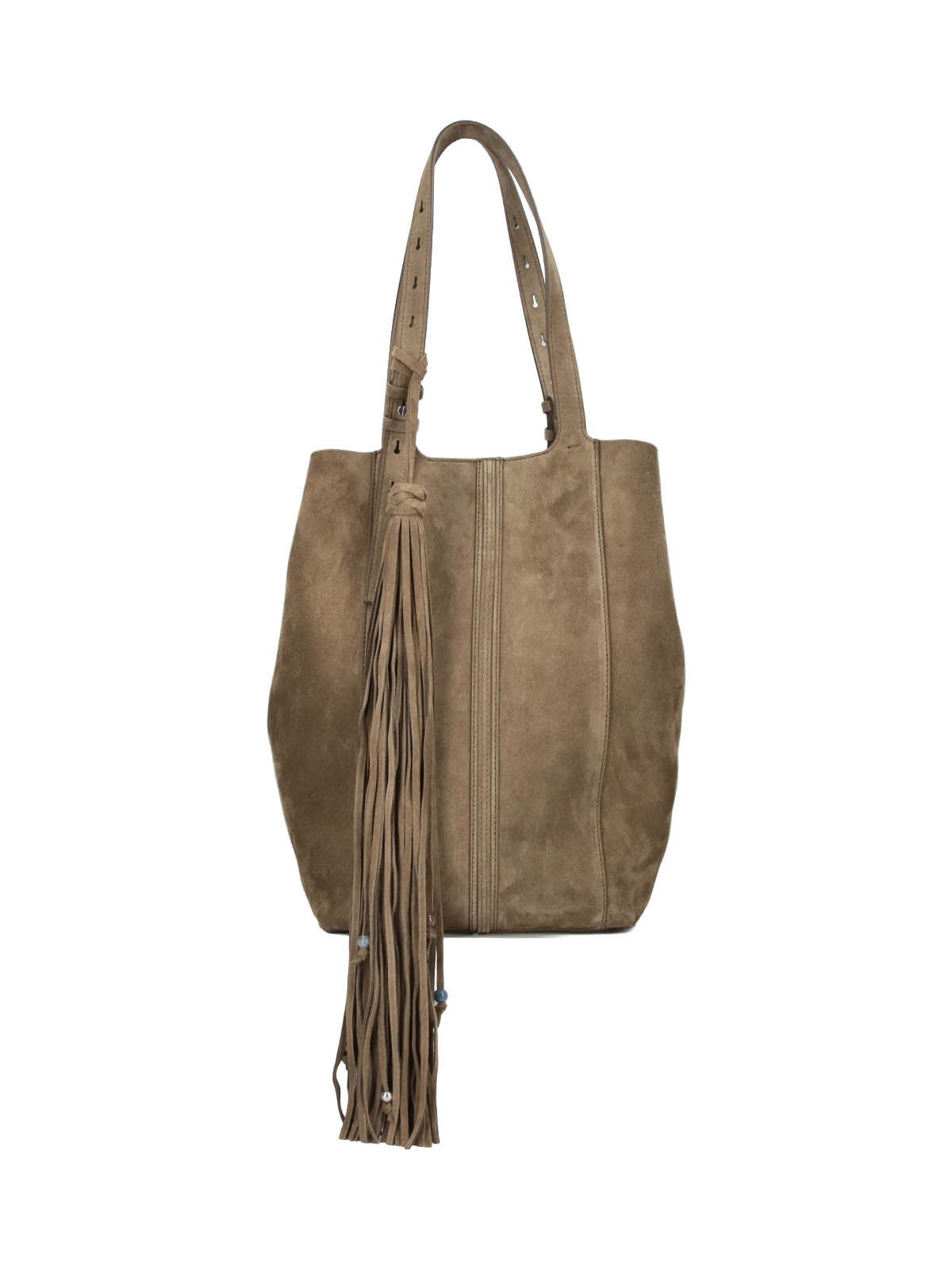 Brown 24/7 Fringed Calf Suede Tote