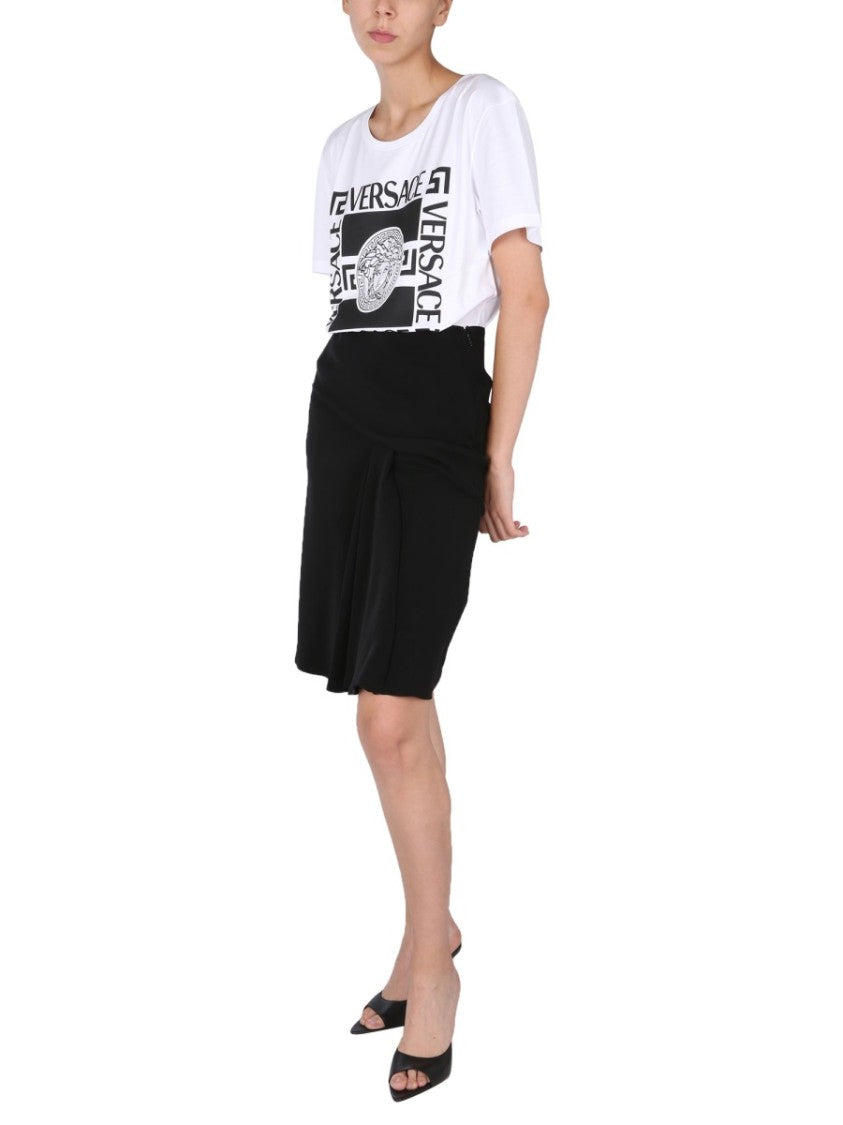 Fitted Black Midi Skirt