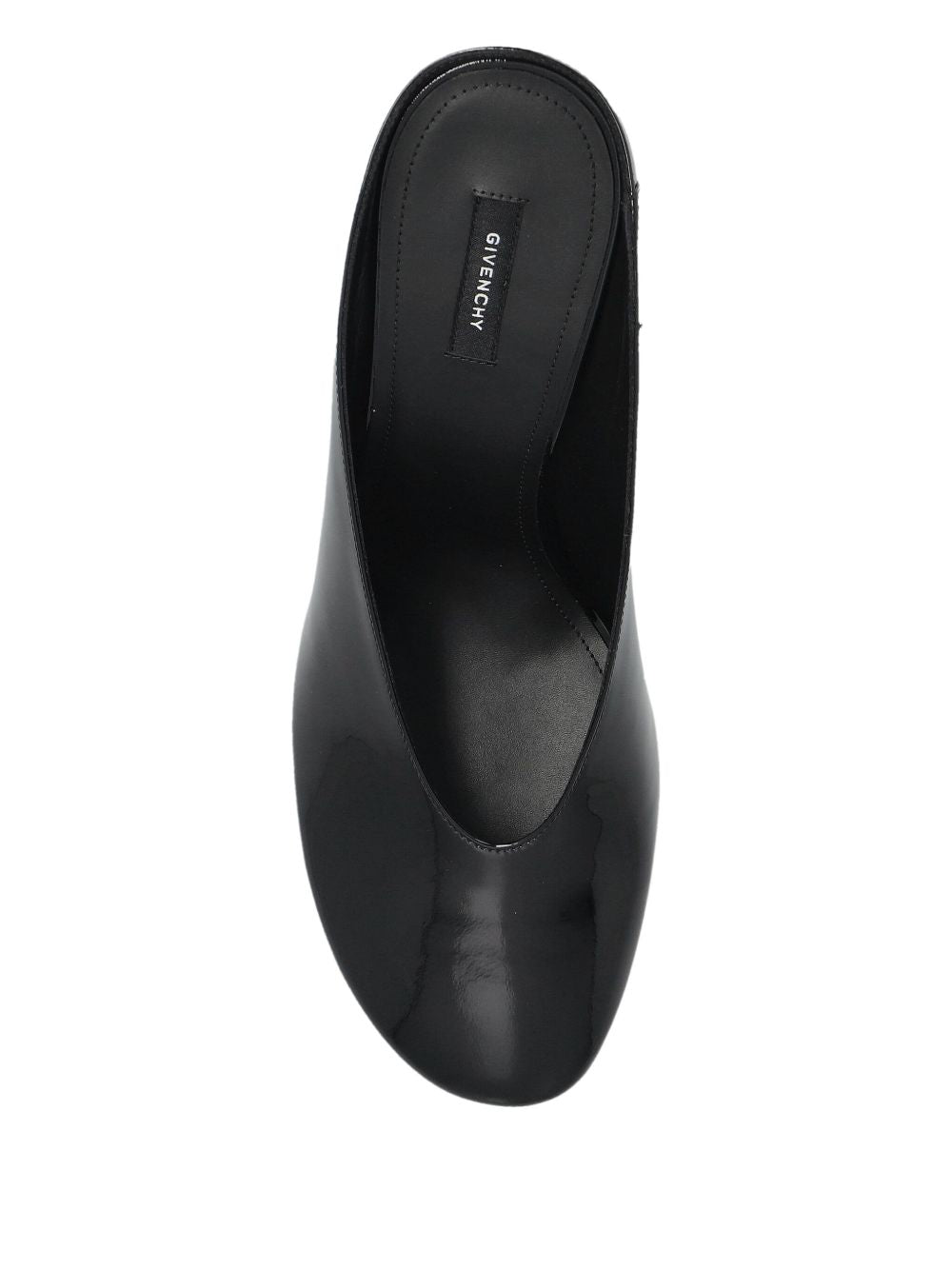 Glossy Black Leather Sandals