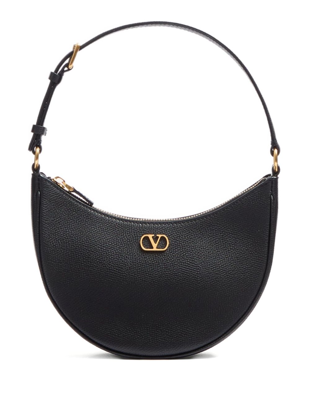 Crescent-Shaped Handbag In Textured Leather