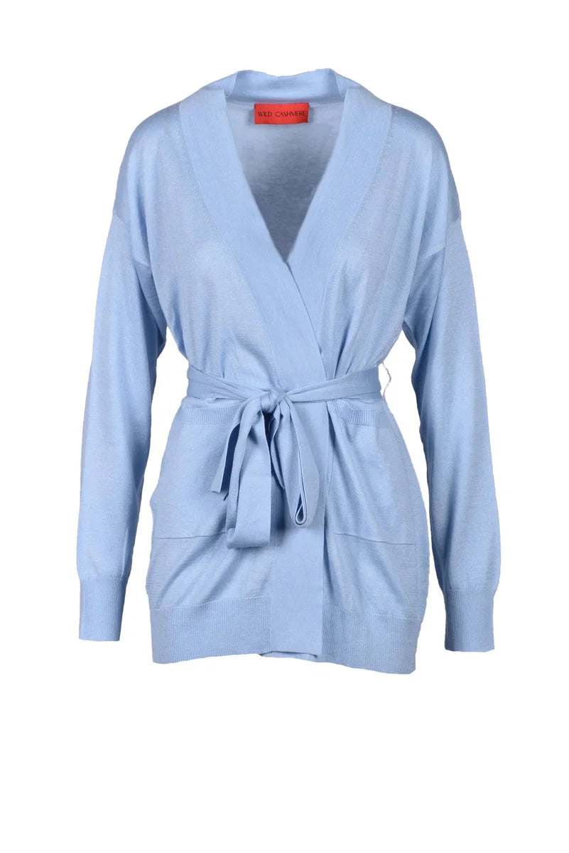 Silk Cashmere Cardigan - Celeste