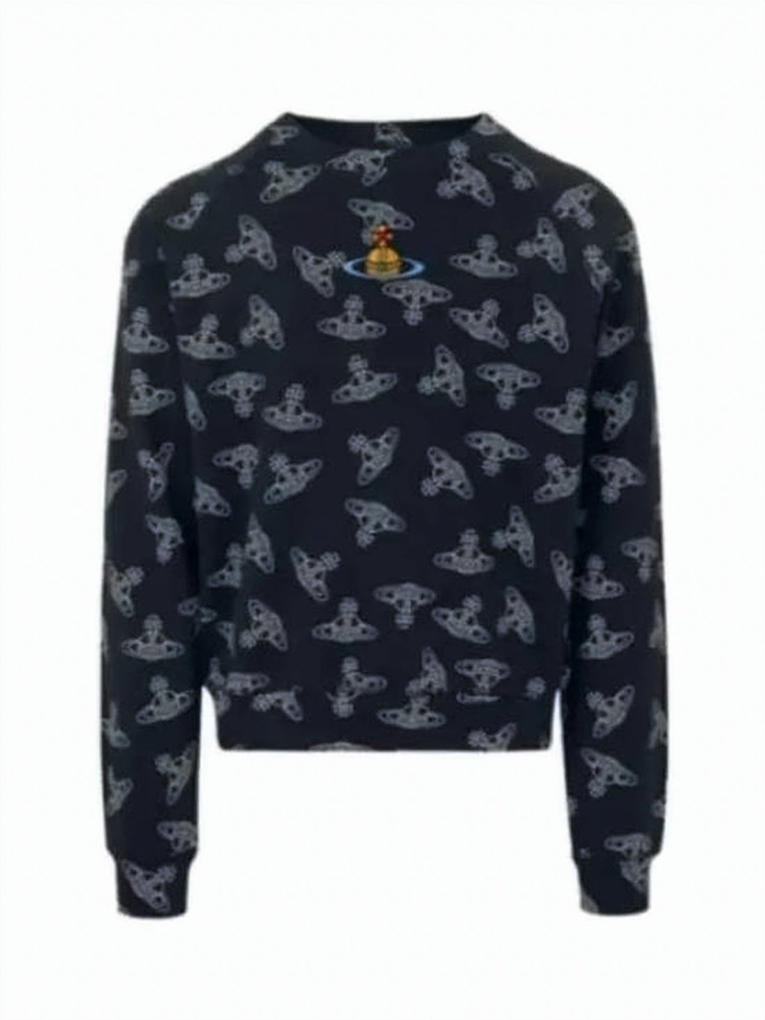 Cropped Black Long-Sleeve Sweatshirt