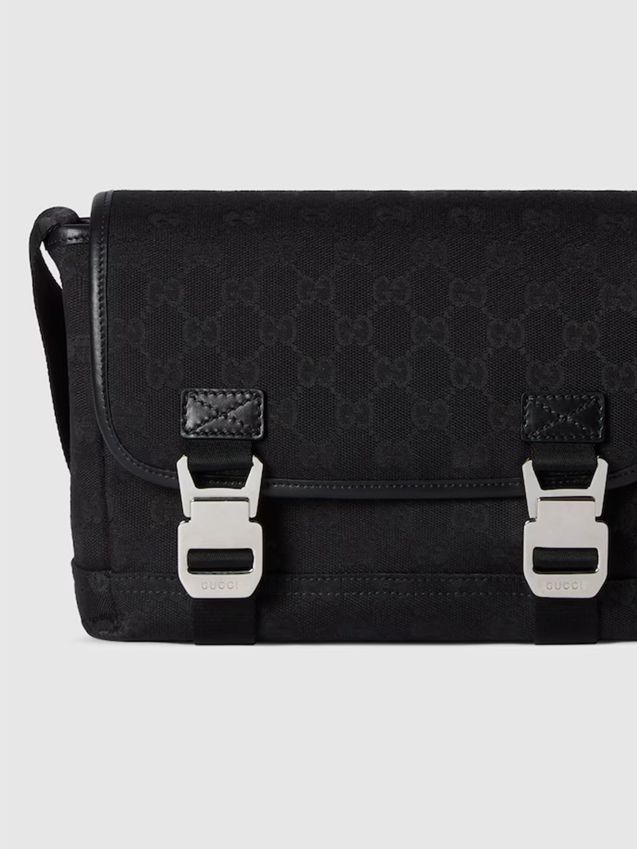 Black Rectangular Monogram Flap Crossbody Bag