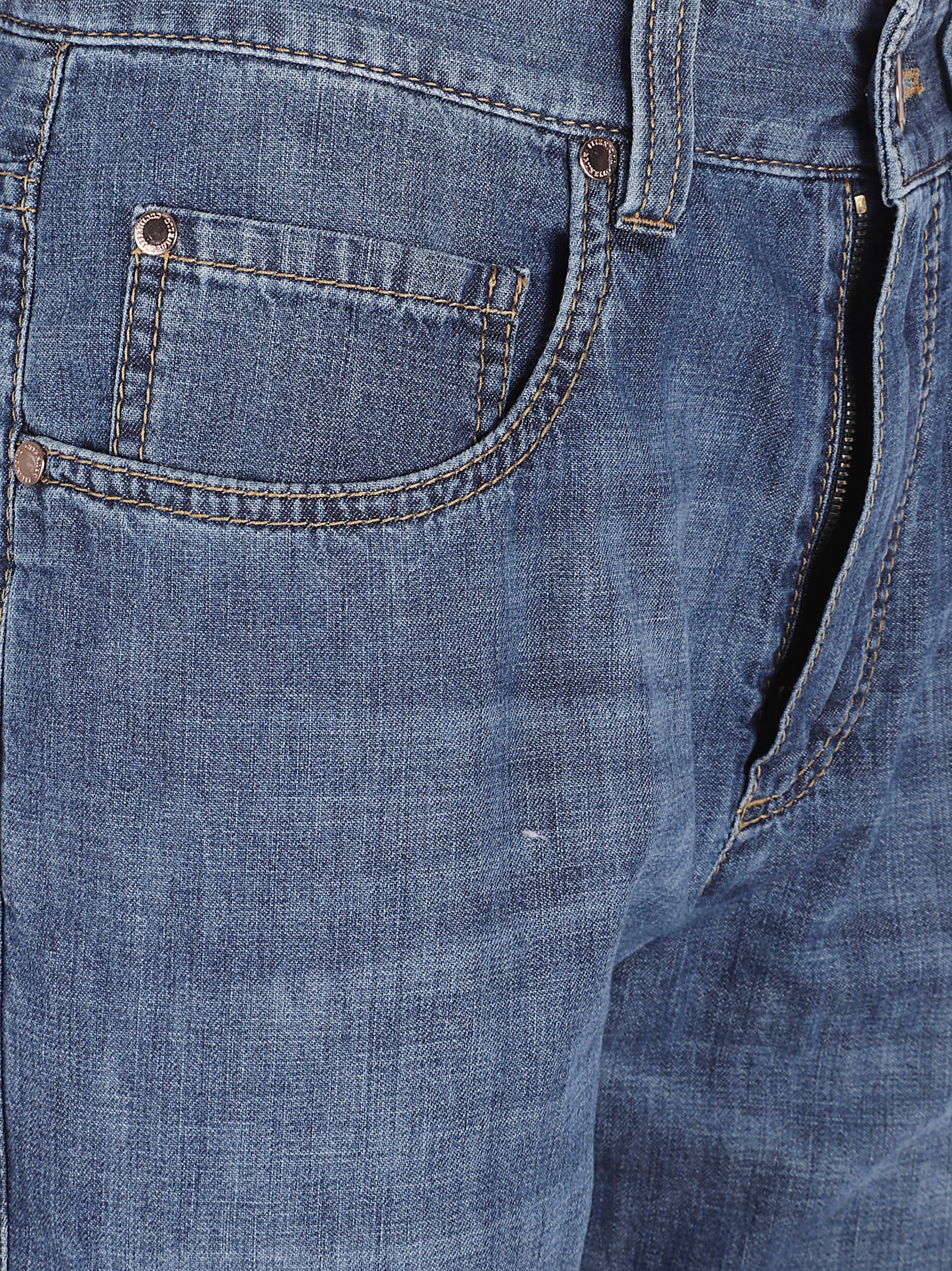 Straight-Leg Denim with Wash and Whiskering Details