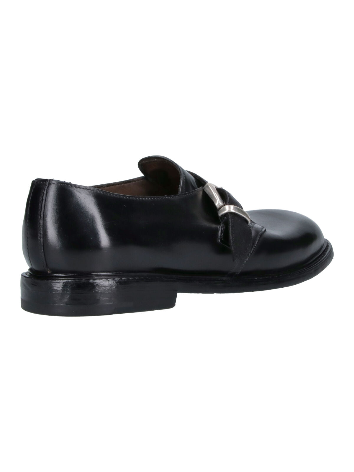 Black King Adjustable Buckle Leather Moccasins