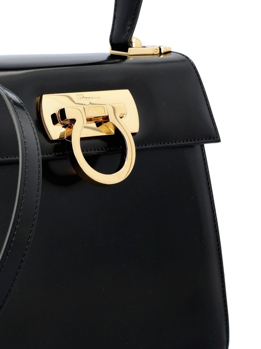 Structured Smooth Leather Shoulder Bag