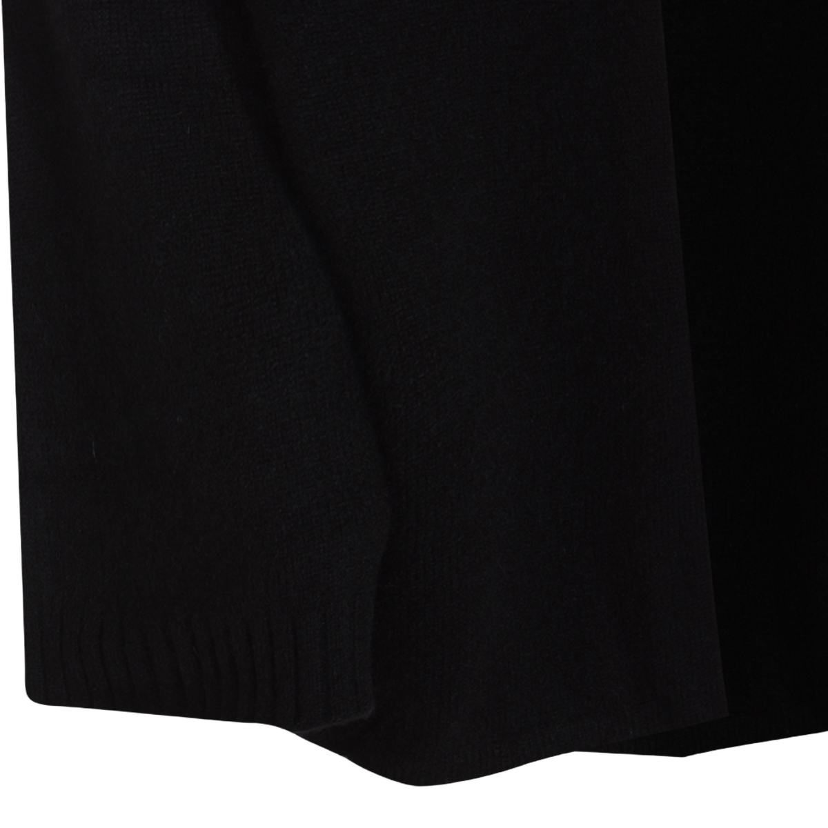 Open-Front Black Sweater with High Collar