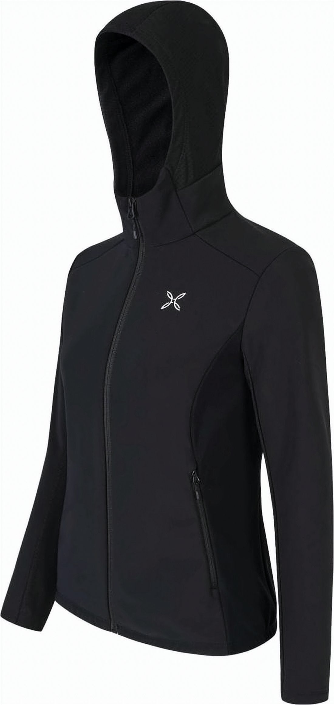 Fitted Black Hooded Jacket with Streamlined Paneling