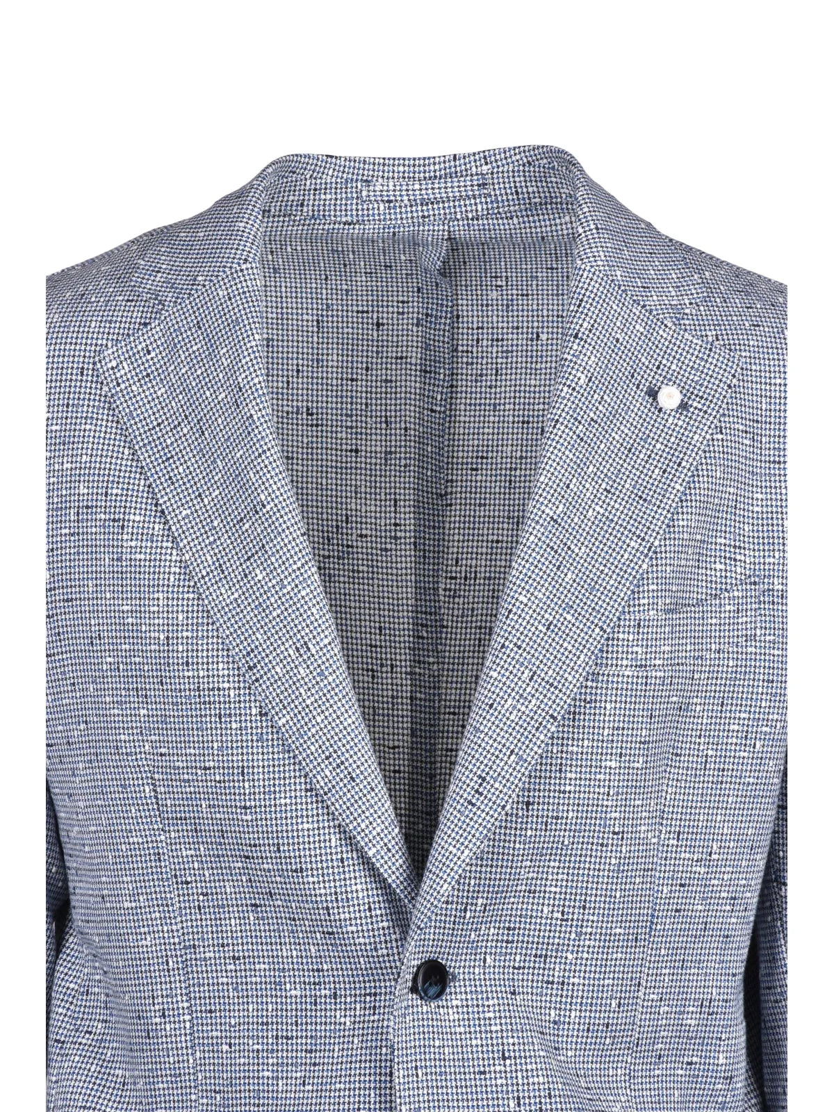 Round Jacket Mixed Fibers - White/Blue