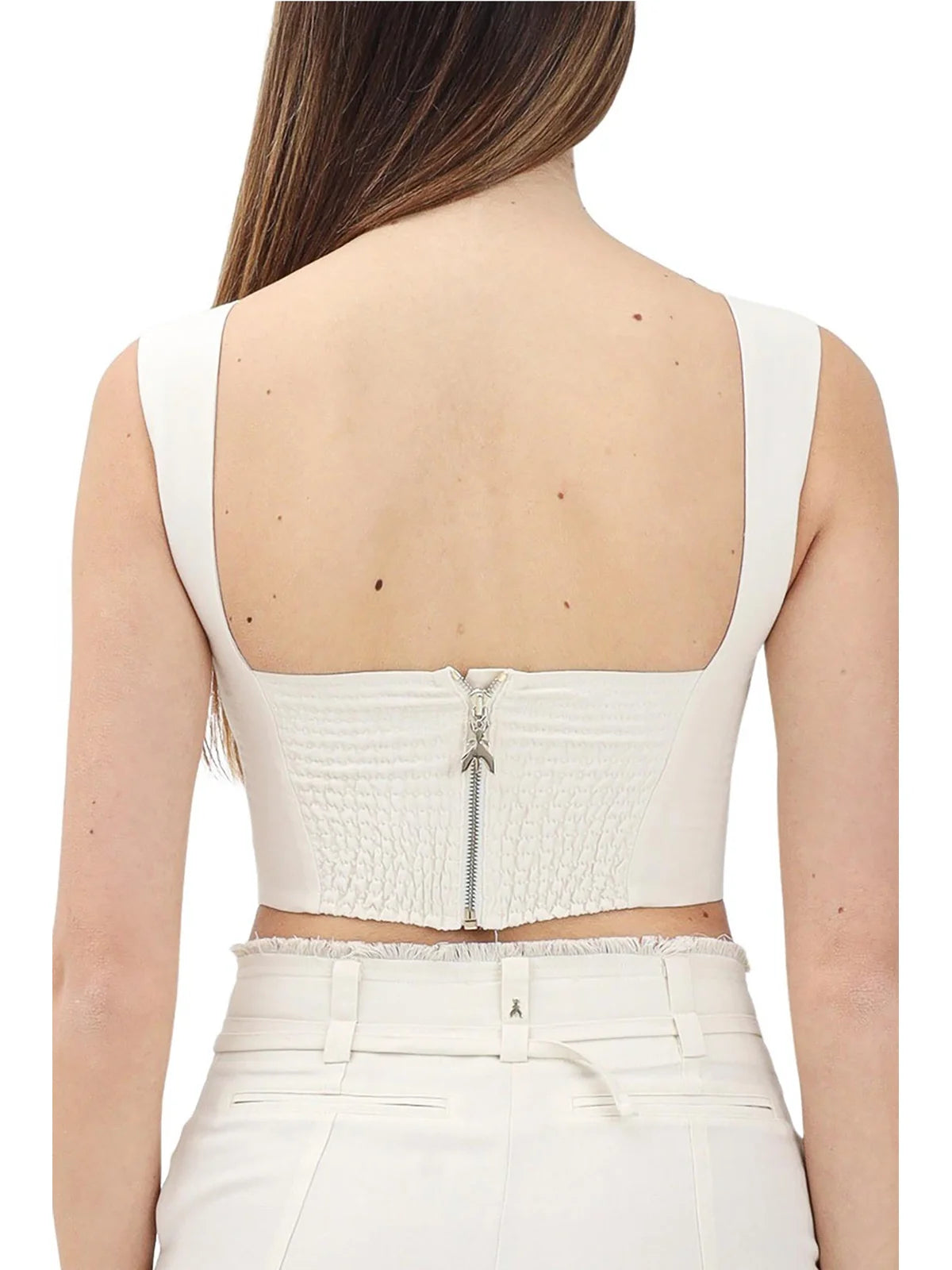 White Viscose Linen Top