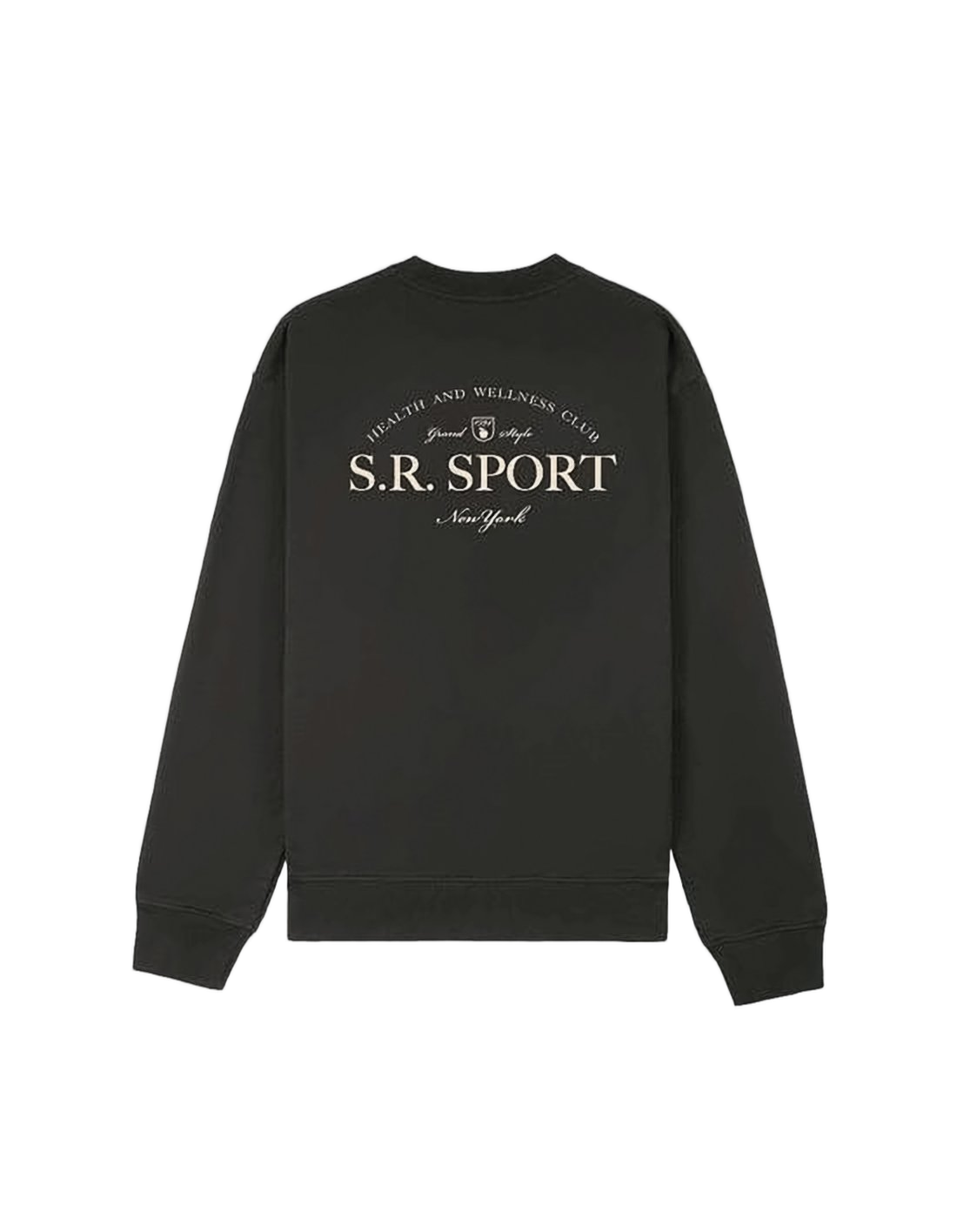 Long-Sleeve Black Sweatshirt with Cream Logo Accents