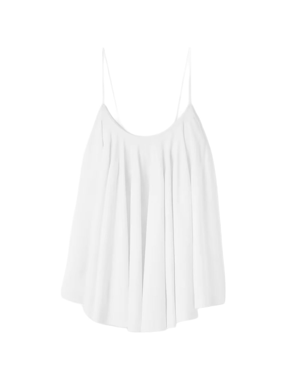 White Pleated Open Back Flowy Top