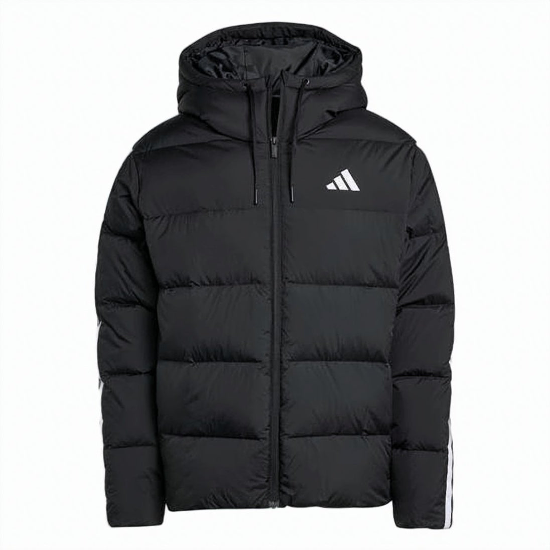 Quilted 3-Stripe Puffer Jacket with Hood