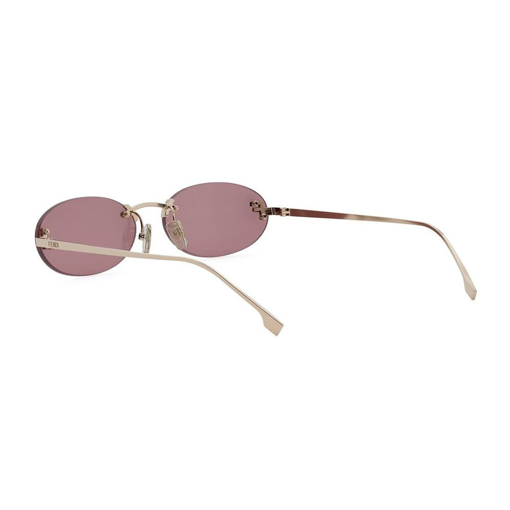 First Crystal 90S Inspired Oval Rimless Sunglasses
