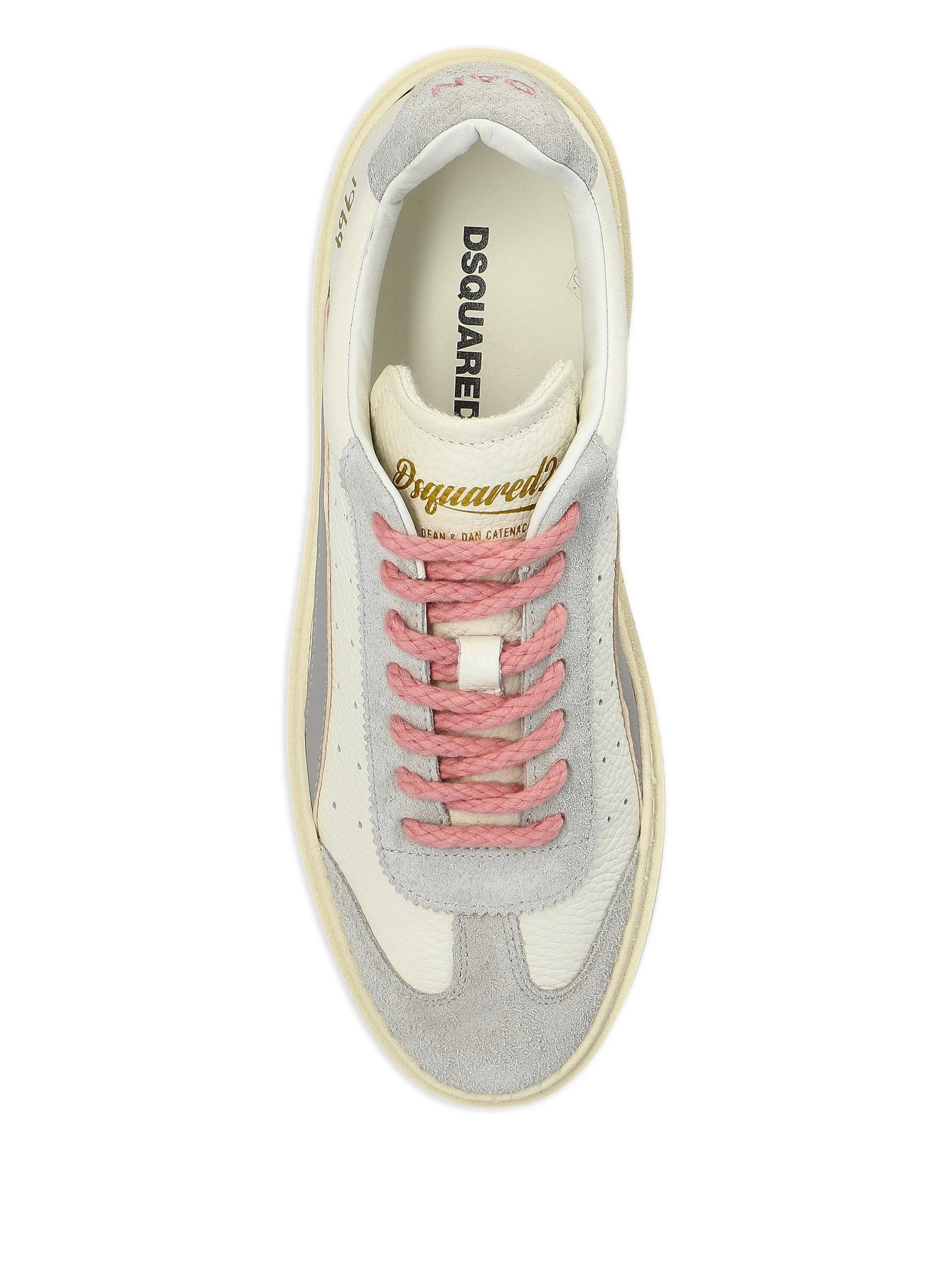 White/Grey Low-Top Suede Texture Sneakers