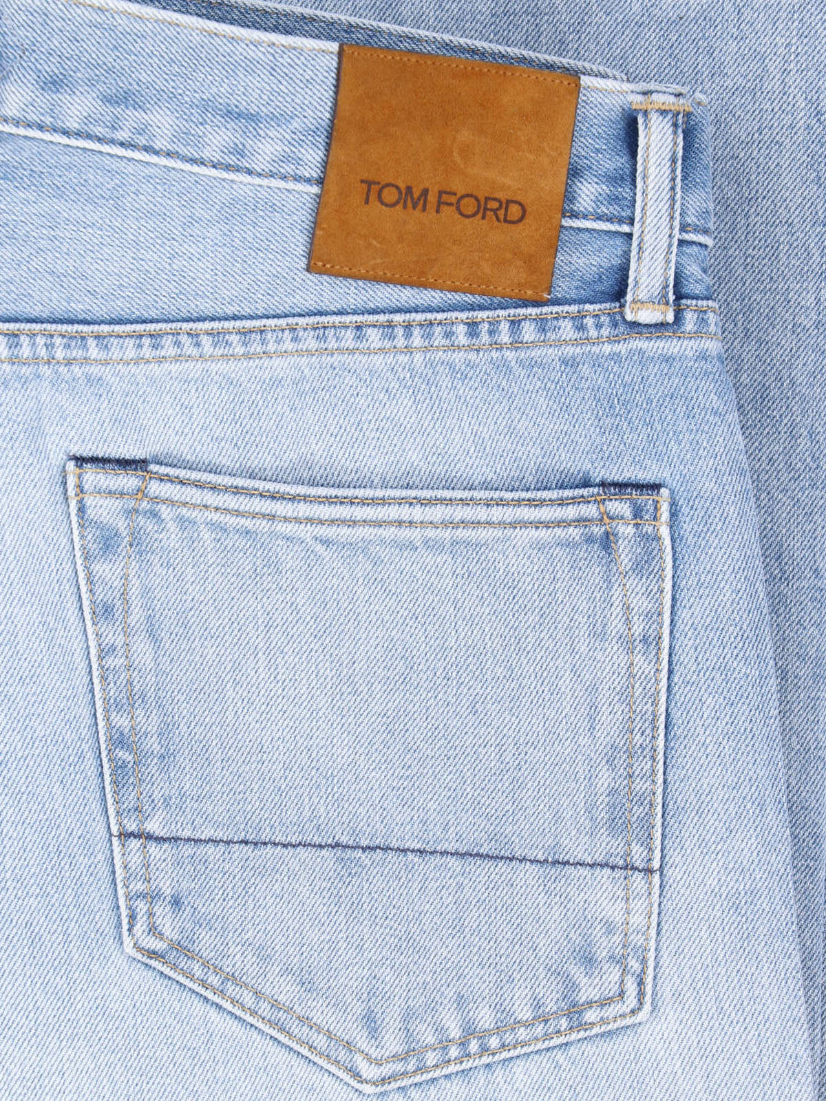 Light Blue Straight-Leg Cotton Jeans