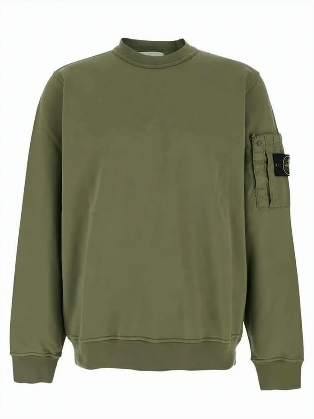 Olive Green Relaxed Fit Crewneck Sweatshirt
