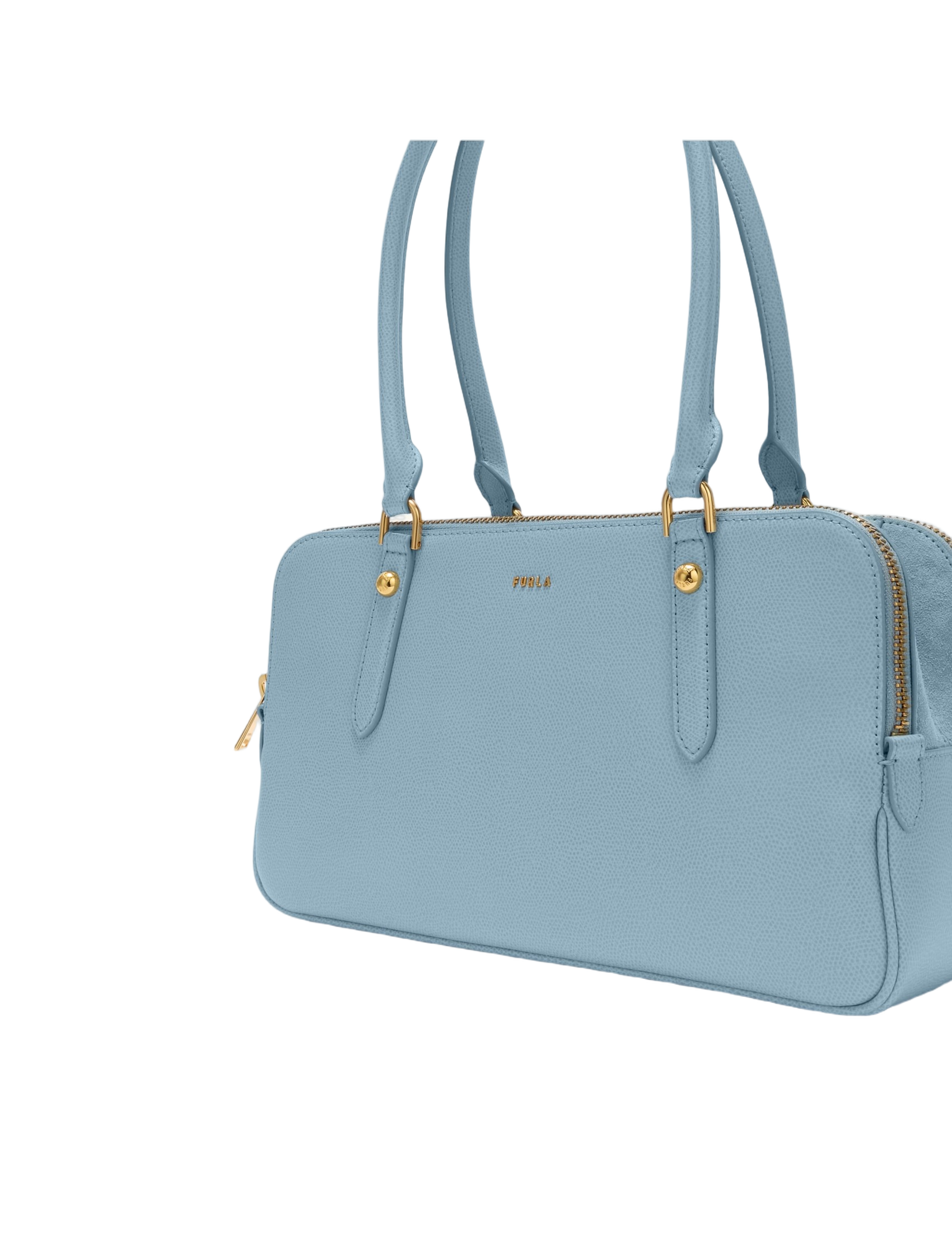 Giulia M Boston Leather Shoulder Bag, Midnight Blue