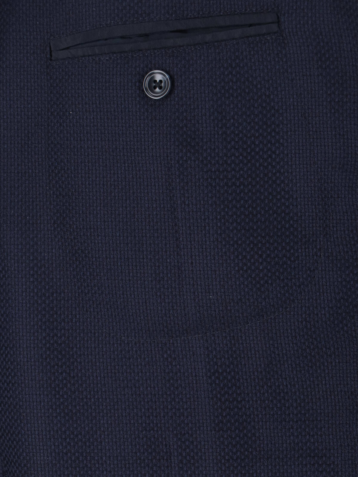 Navy Virgin Wool Single-Breasted Blazer