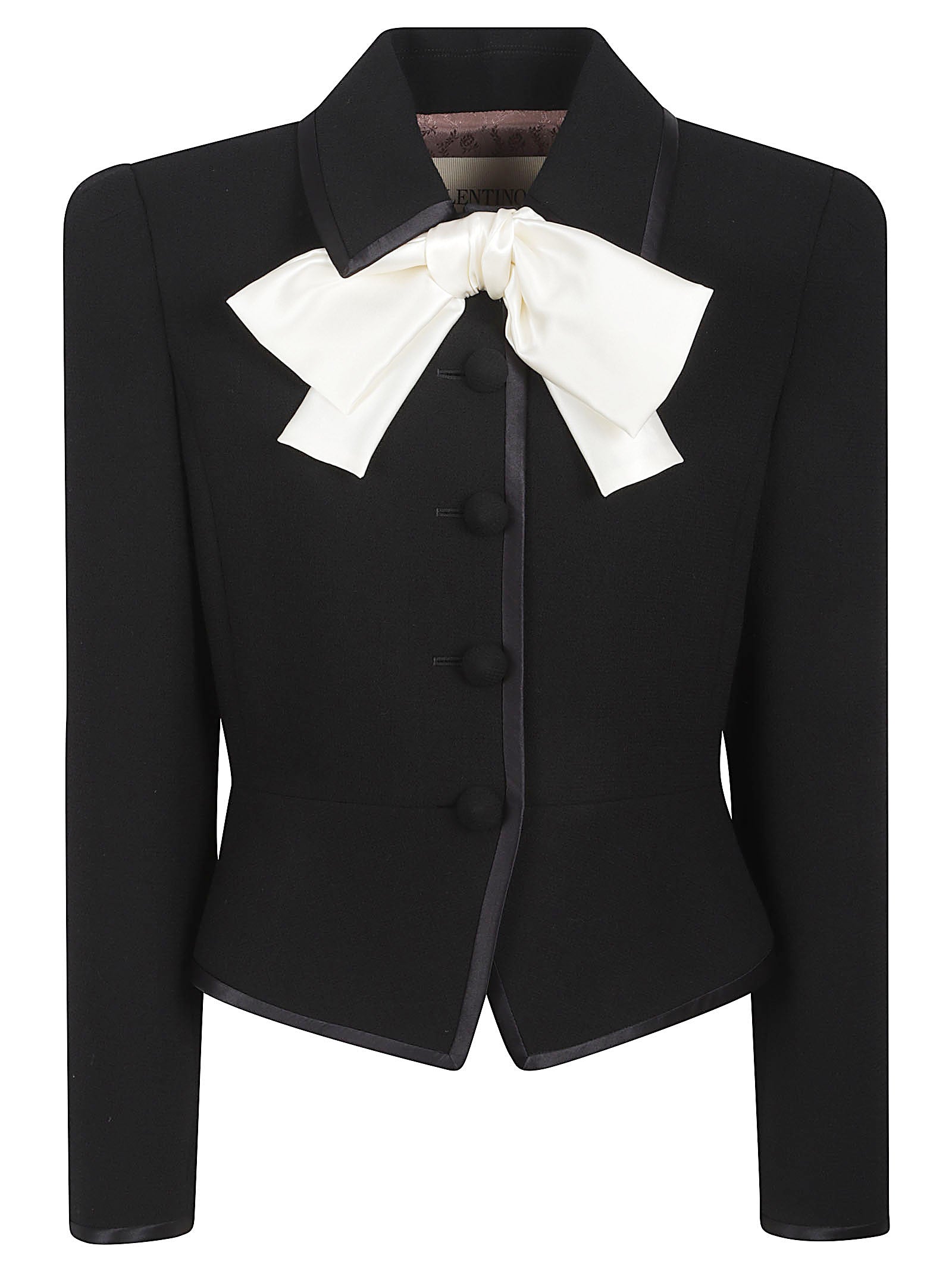 Tailored Cropped Jacket with Satin Trim