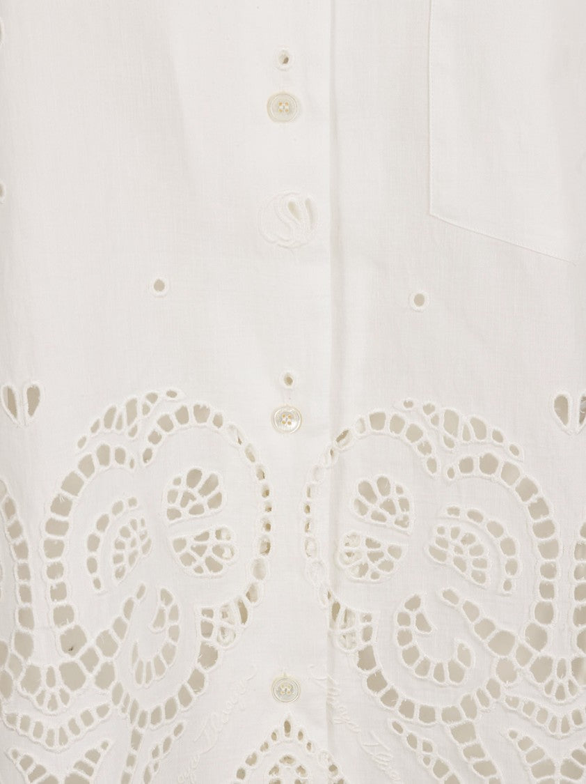 White Shirt With Cut-Out Detailing