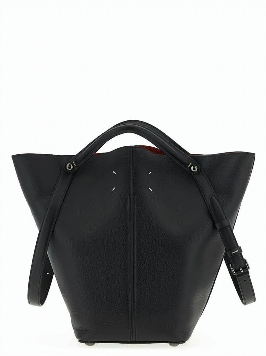 Structured Black Calf Leather Tote Bag