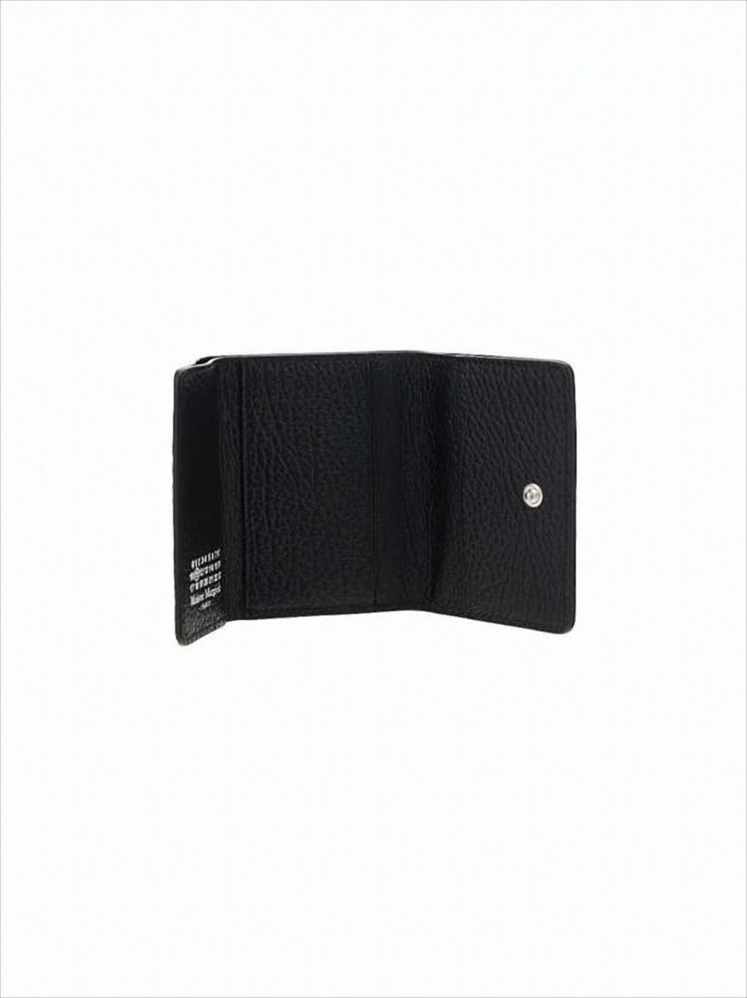 Textured Leather Tri-Fold Wallet With Minimalist Design