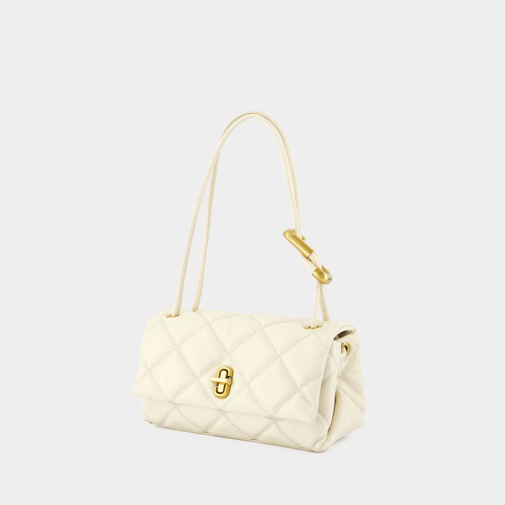 The Mini Dual Chain Shoulder Bag - Leather - White