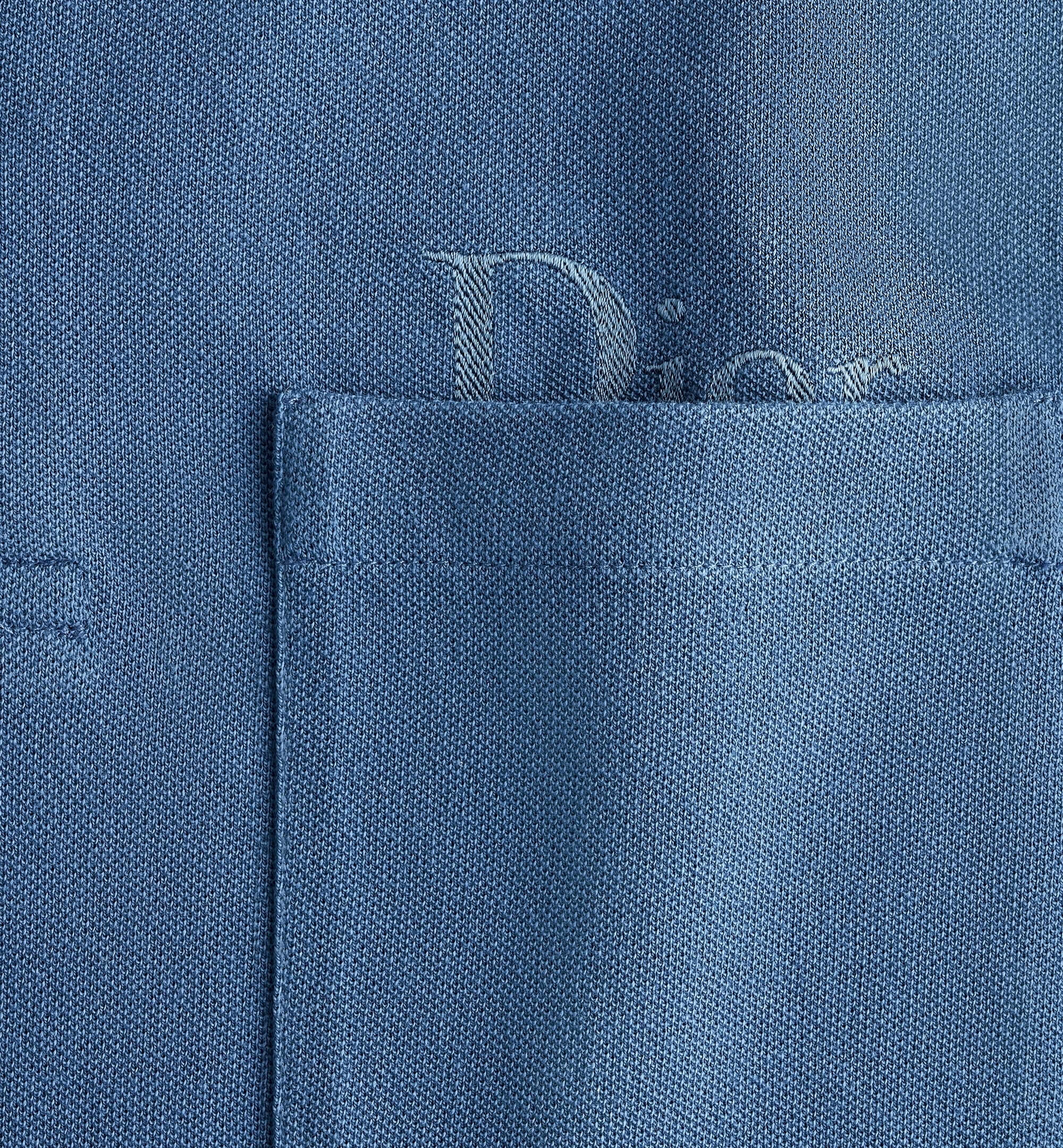 Textured Knit Polo Shirt With Embroidered Logo Detail