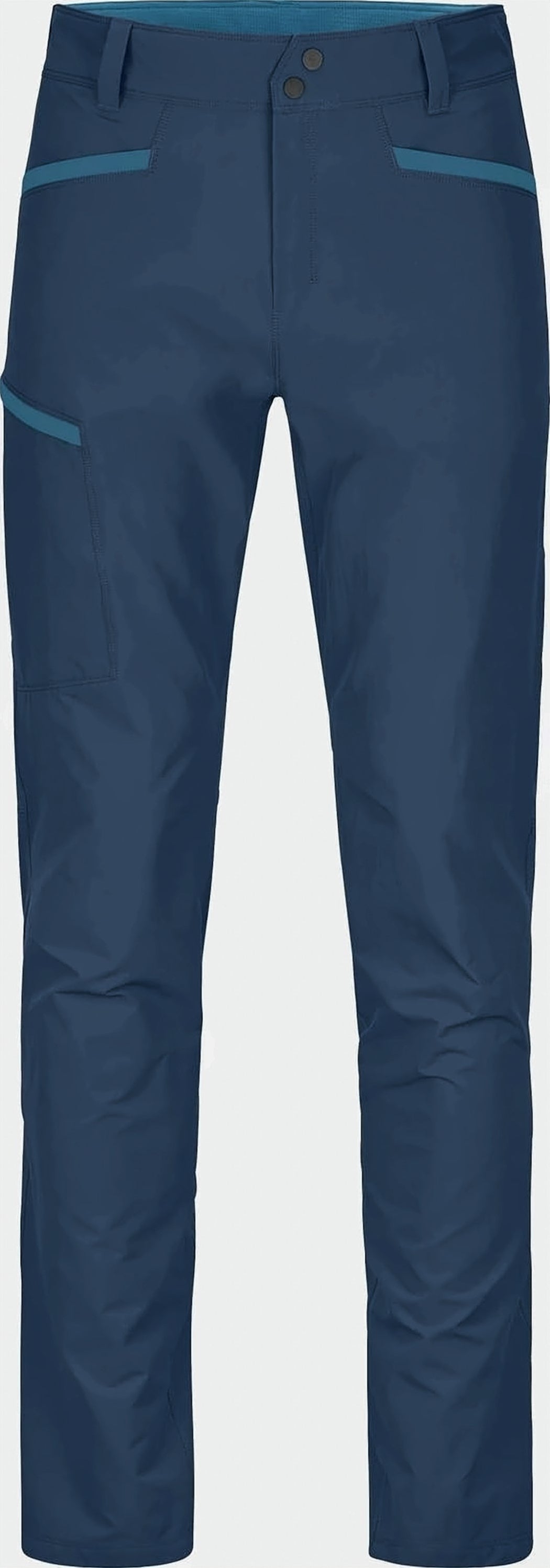 Fitted Straight Pants with Contrast Trim