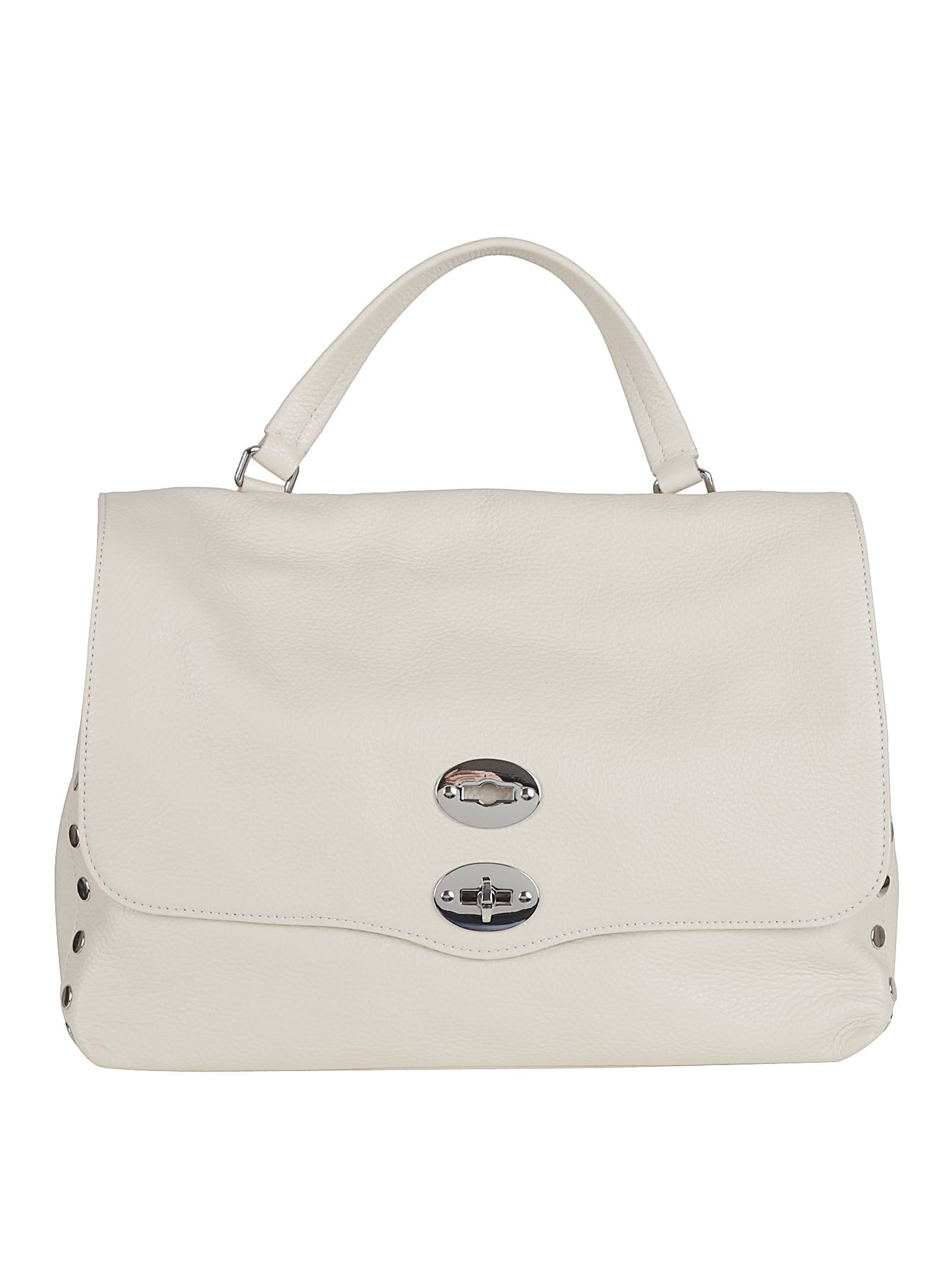 Structured Nude Calfskin Shoulder Bag