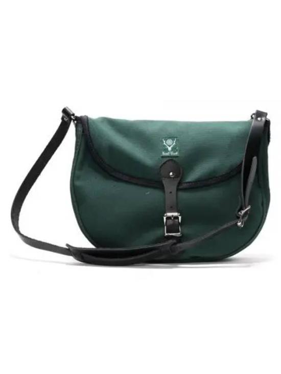 Rounded Rectangular Crossbody Bag with Leather Trim
