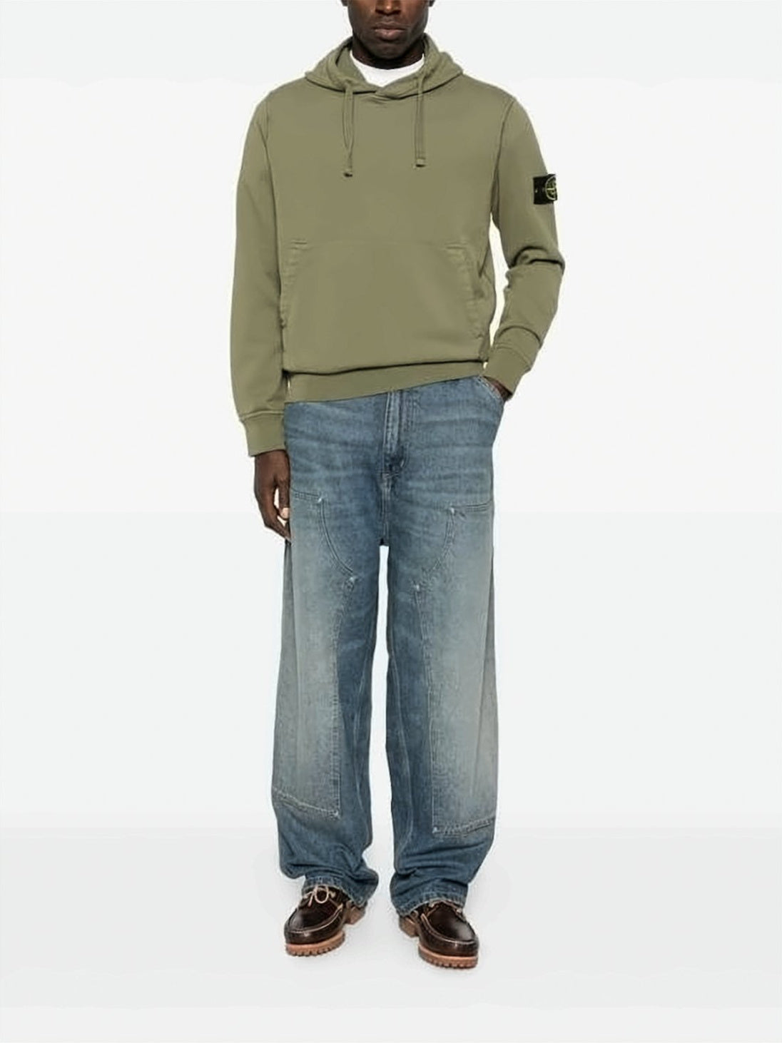 Relaxed Fit Green Hoodie