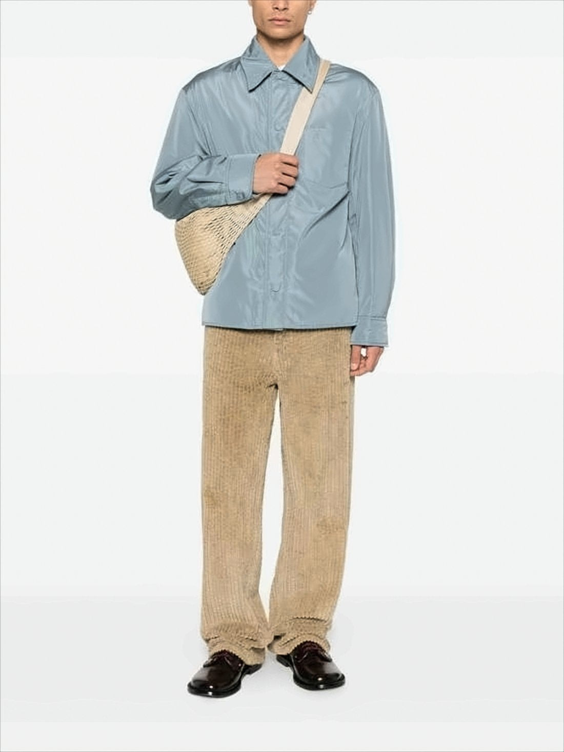 Lightweight Blue Jacket With Classic Collar