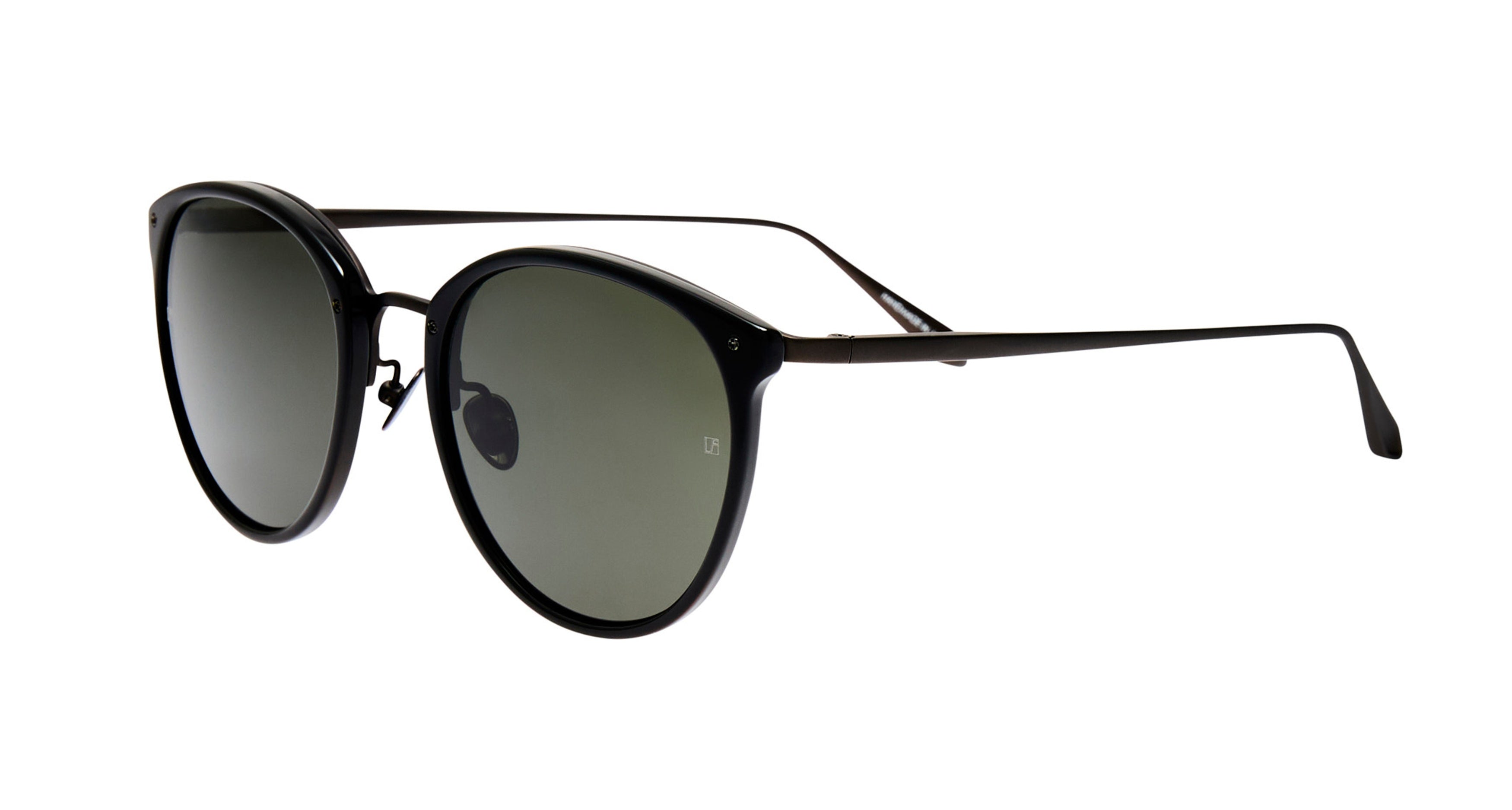 Lflb Rounded Frame Acetate Sunglasses with Dark Tinted Lenses