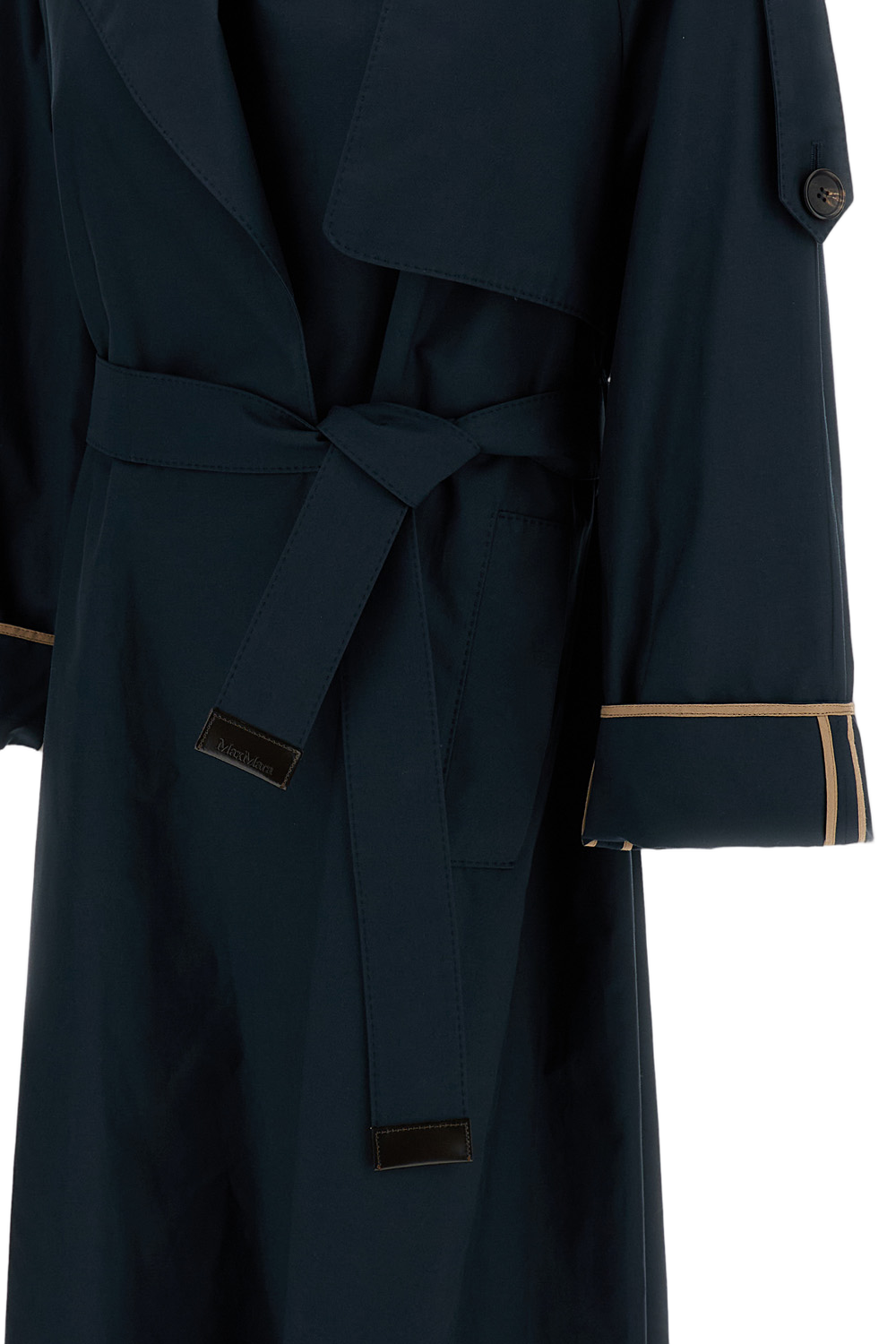 Robe-Style Double-Breasted Trench Coat in Water-Repellent Twill