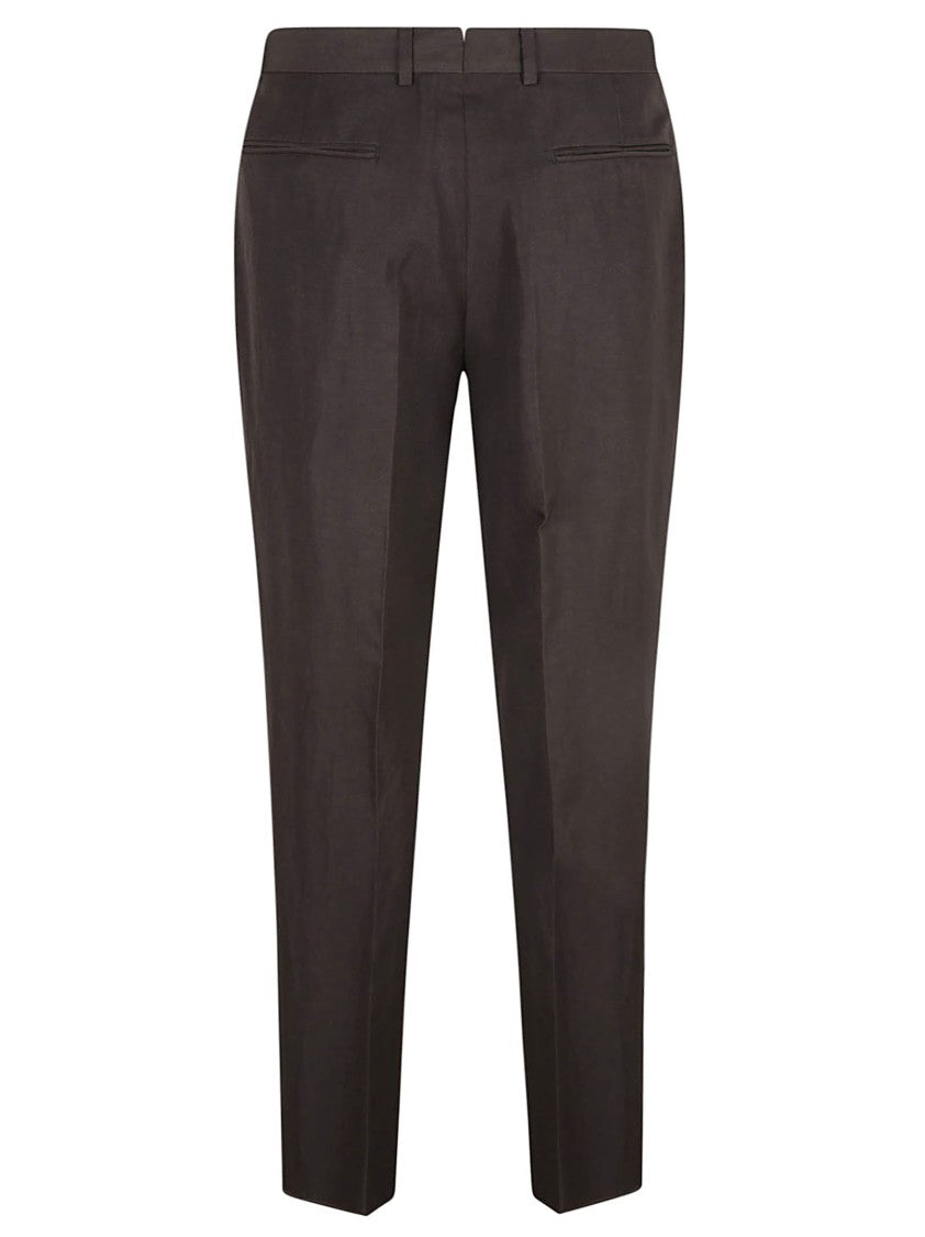 Tailored Brown Trousers With Subtle Pleats