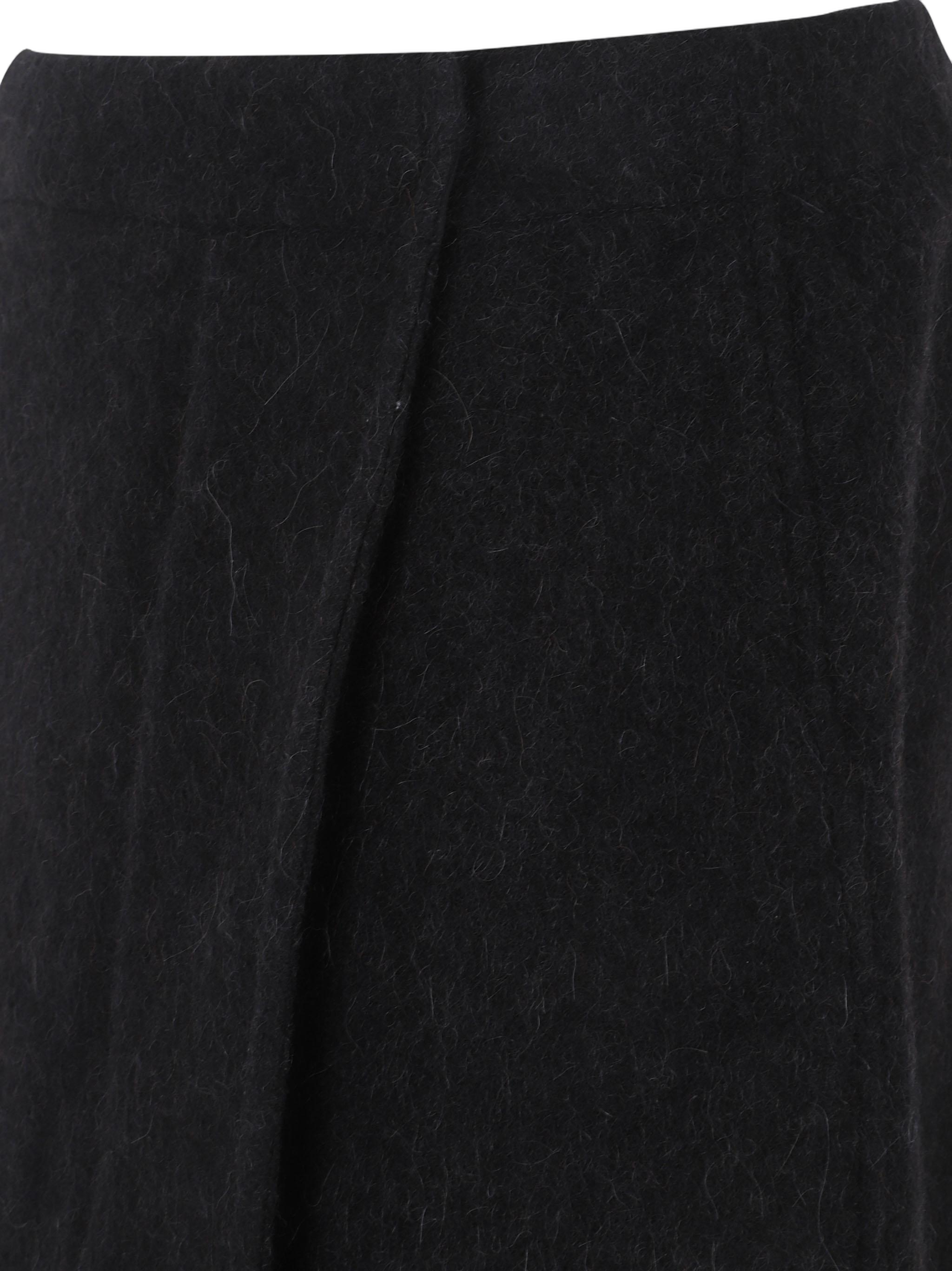 Wrapover Skirt With Textured Wool-Polyester Blend