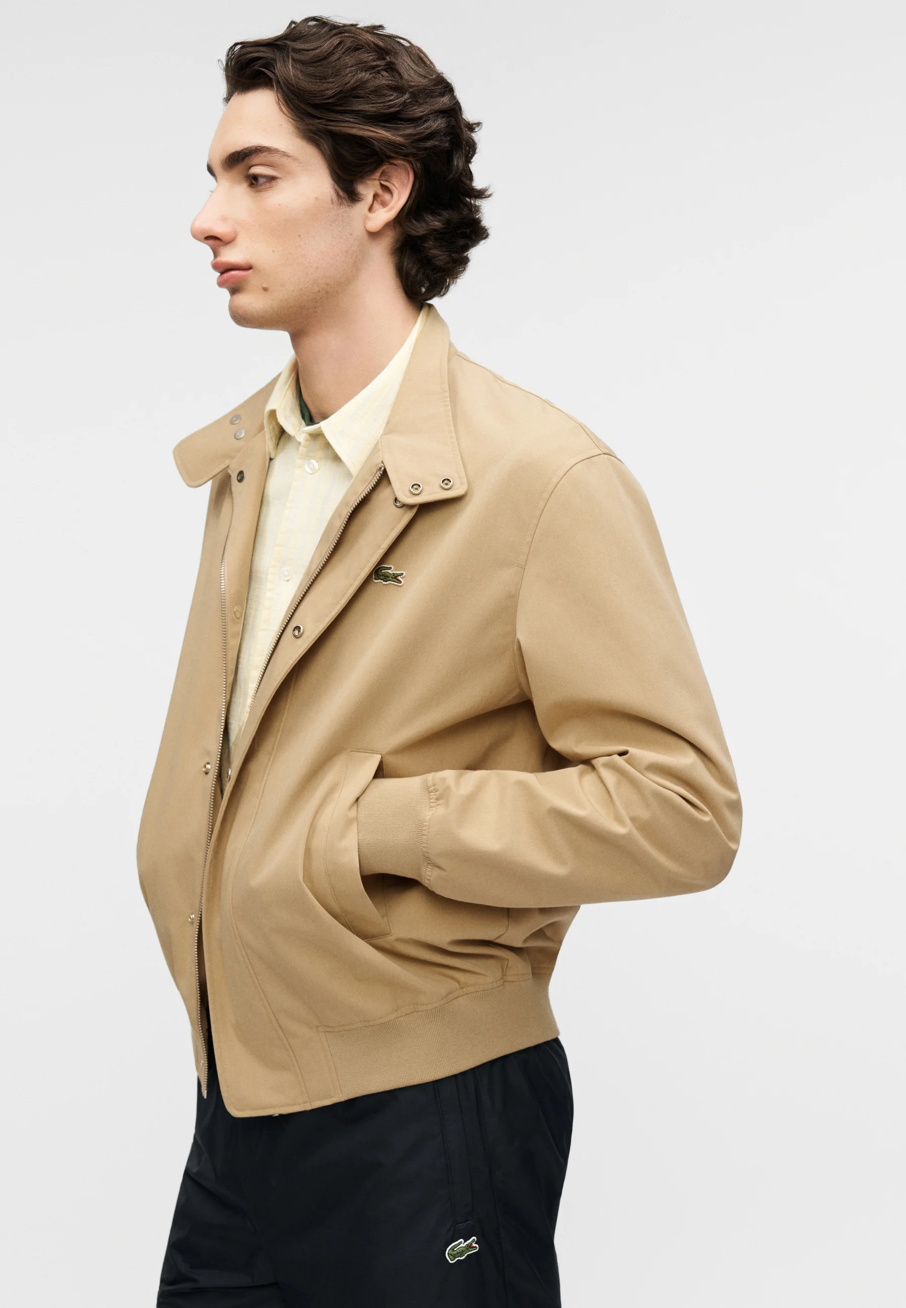 Beige Harrington Twill Waterproof Jacket