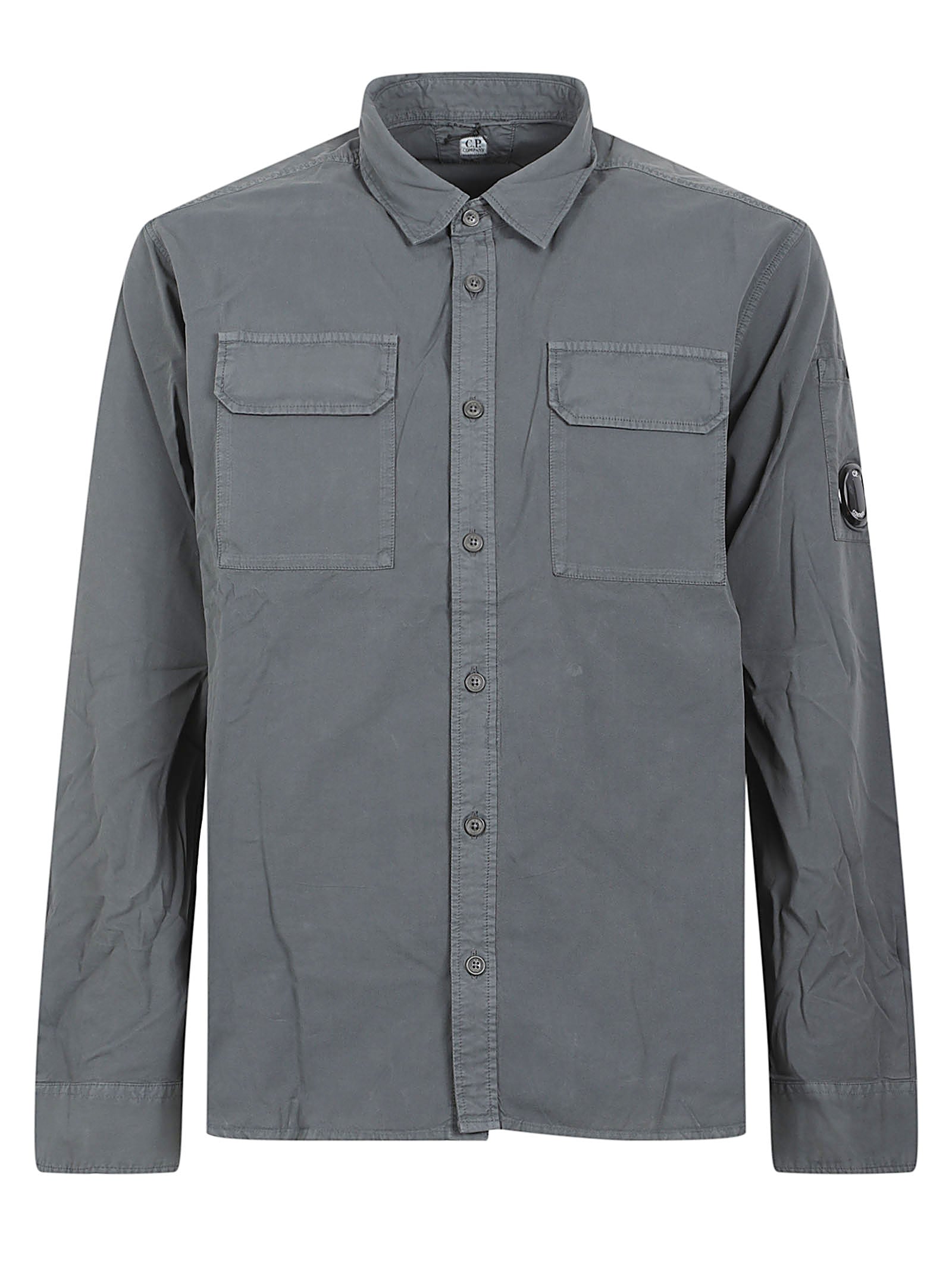 Button-Down Grey Shirt with Structured Collar