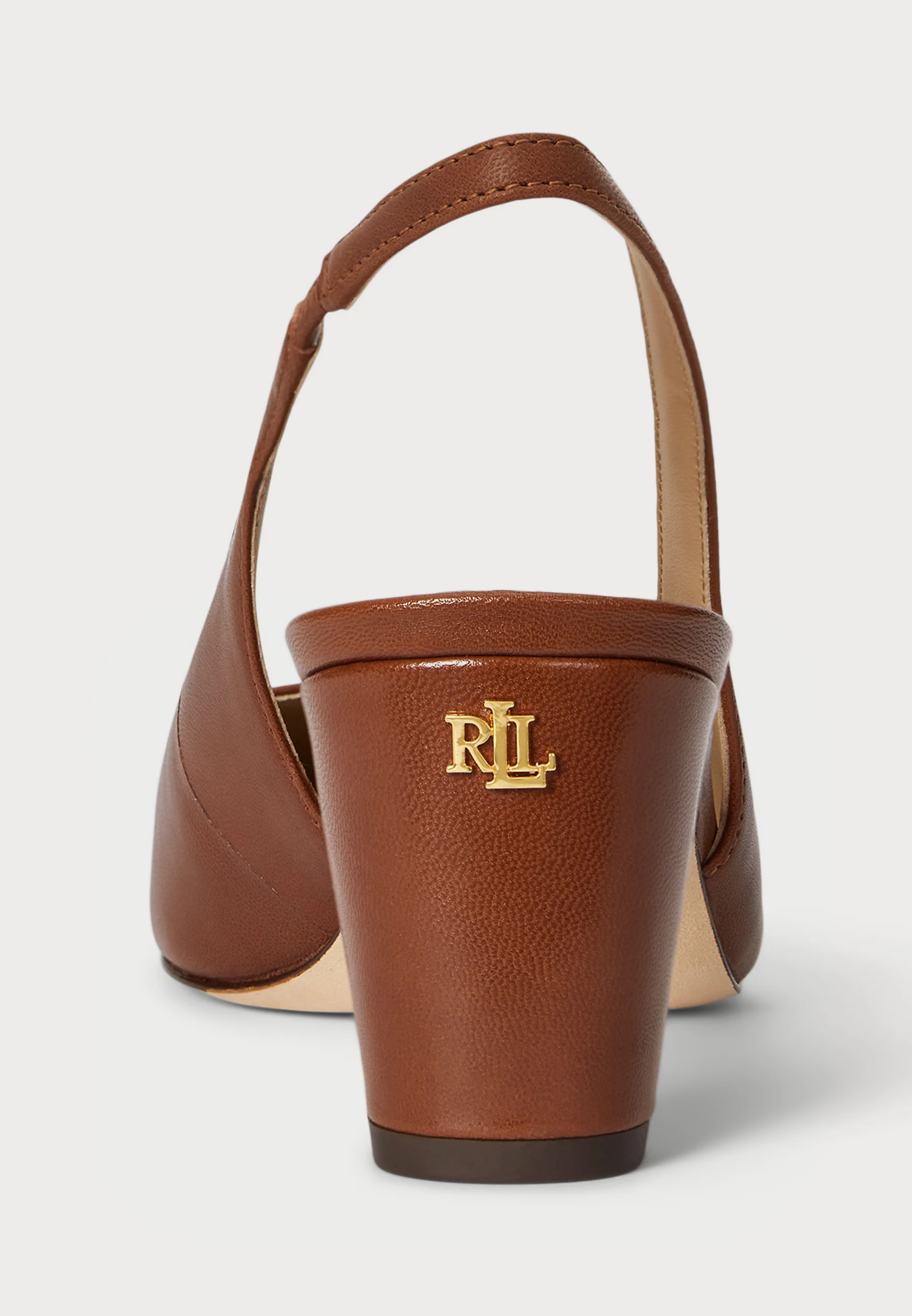 Brown Klaire Leather Slingback Pumps
