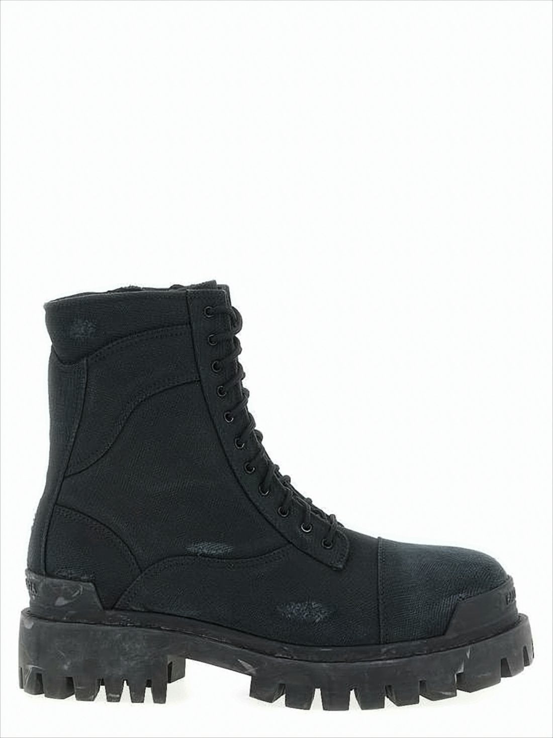 Rugged High-Top Boots with Distressed Finish