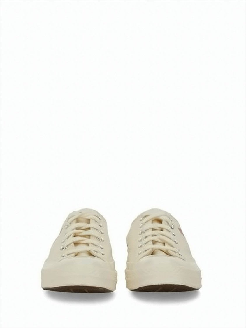 Cotton Canvas Low-Top Sneakers with Iconic Heart Graphic