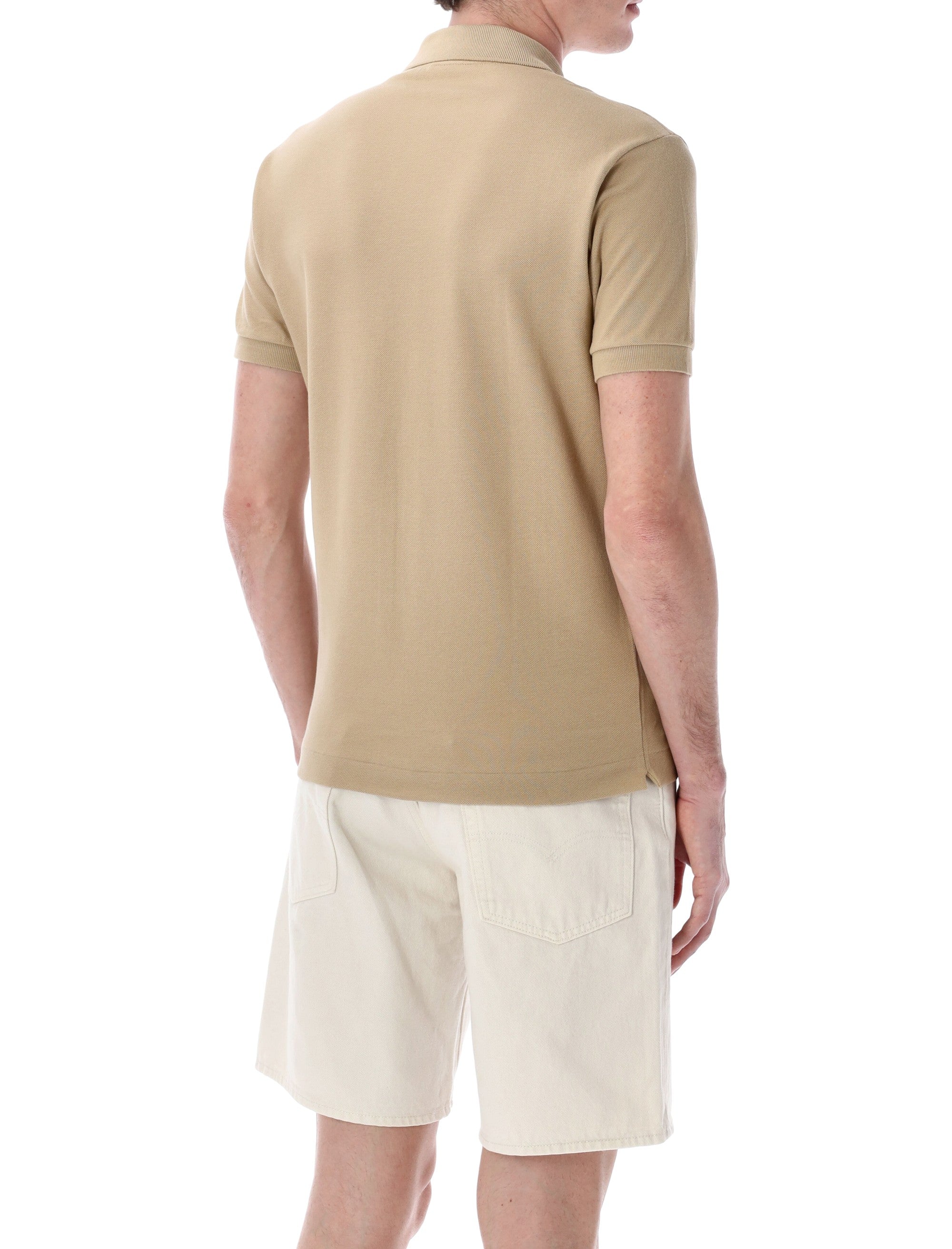 Petit Piqué Polo with Ribbed Collar and Signature Embroidery