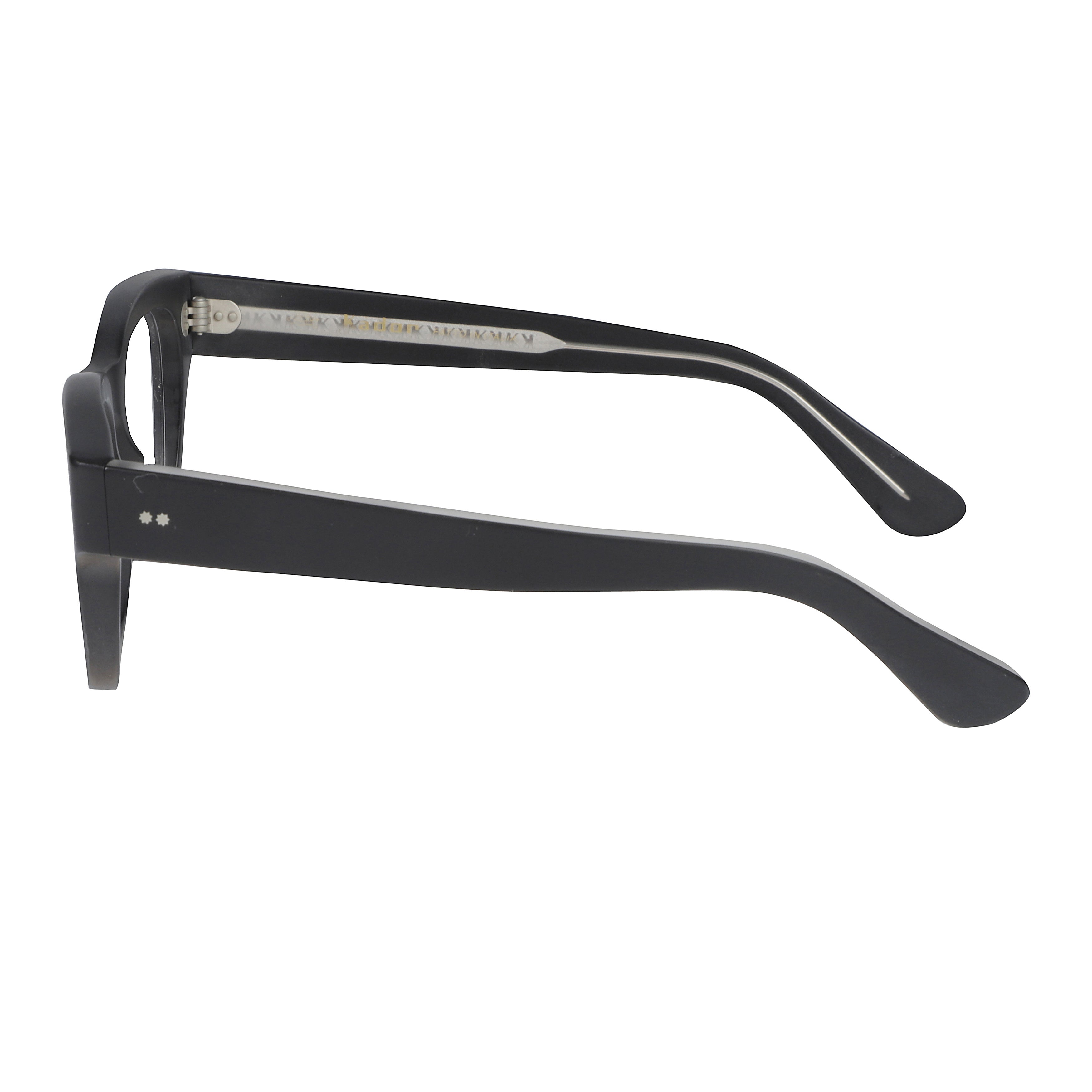 Timeless/N 1962 Rectangular Black Eyeglasses with Subtle Silver Accents