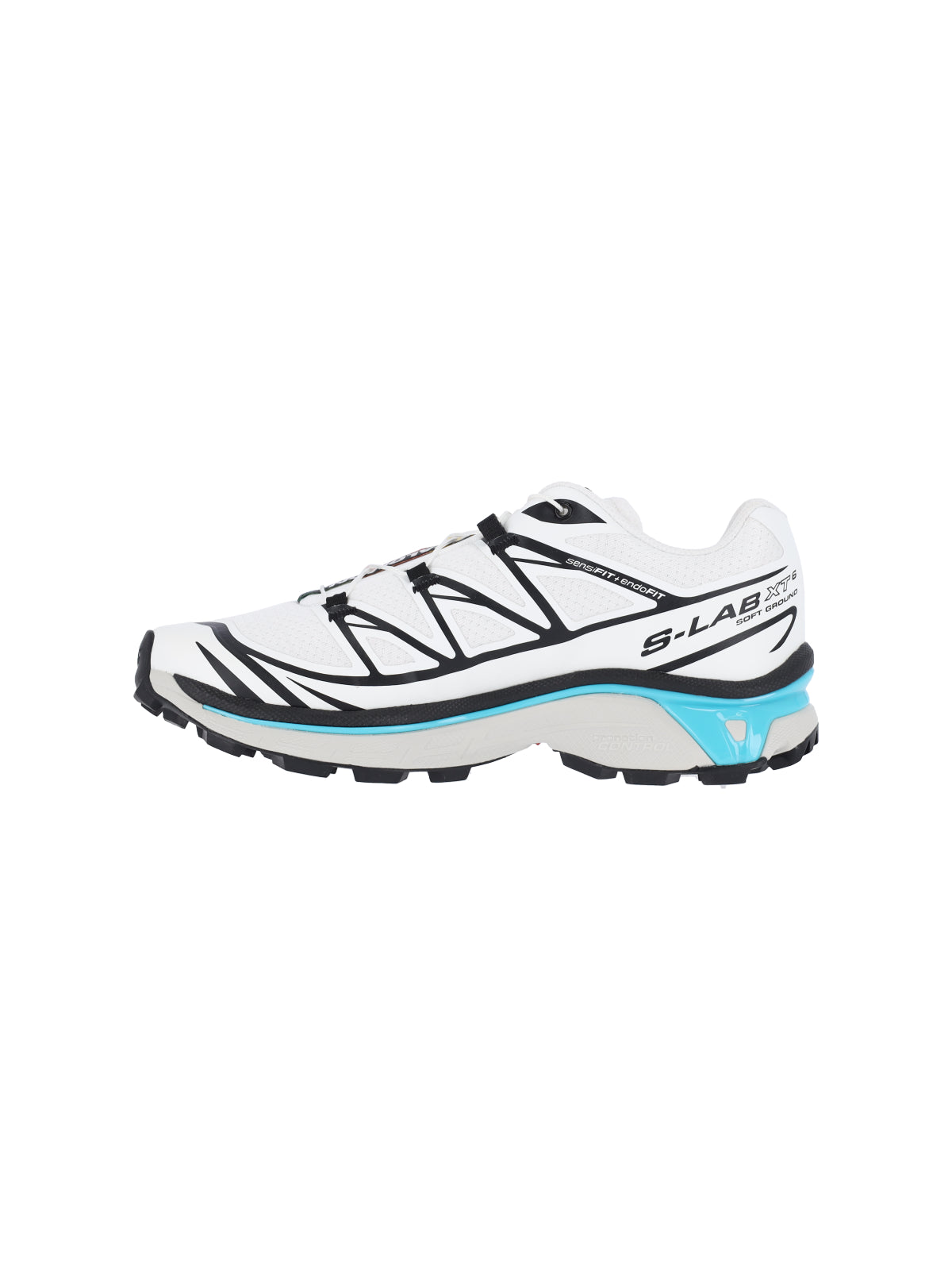 White Geometric Accent Streamlined Sneakers