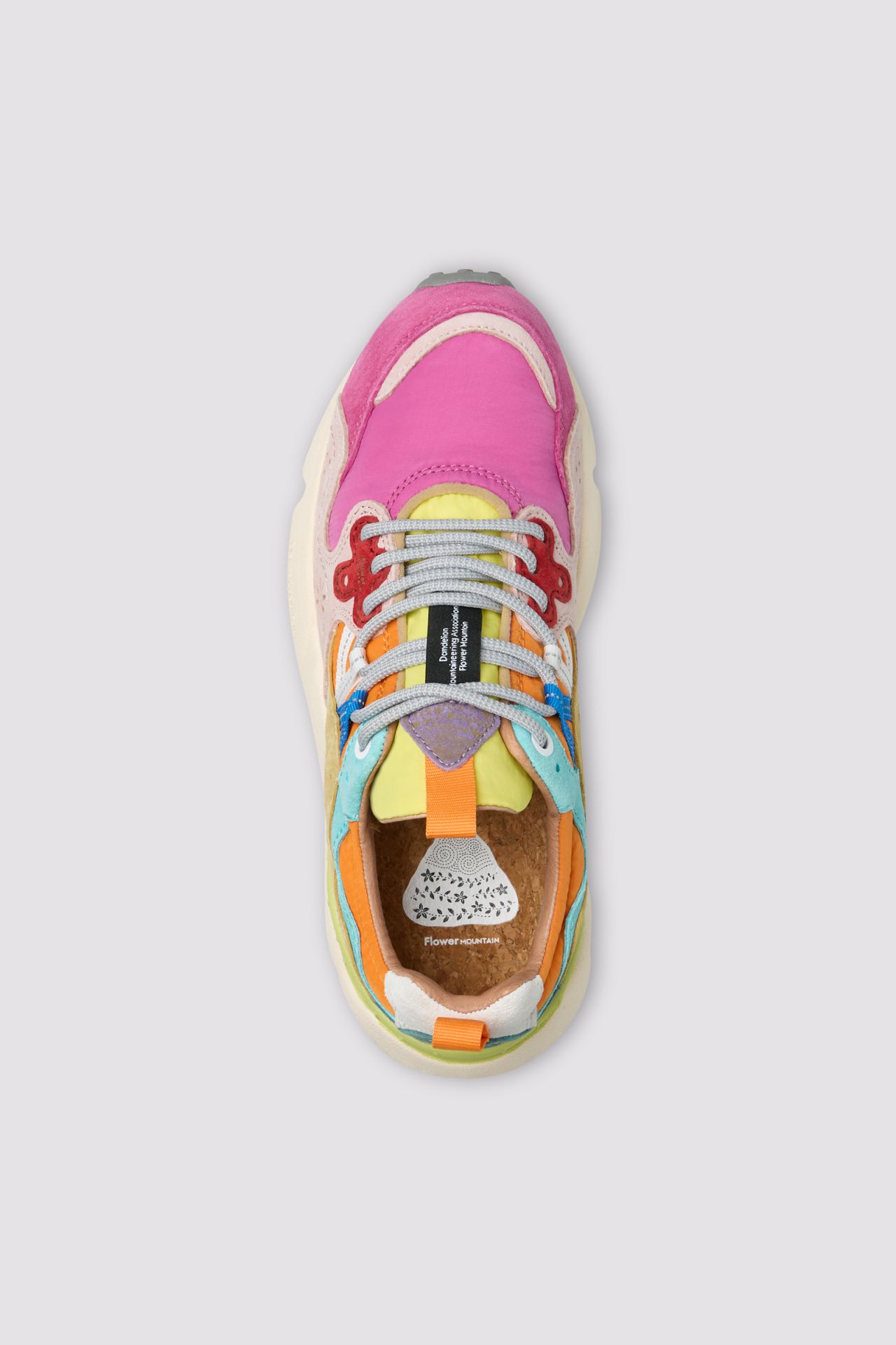 Multi-Colored Sneakers with Chunky Sole and Decorative Perforations